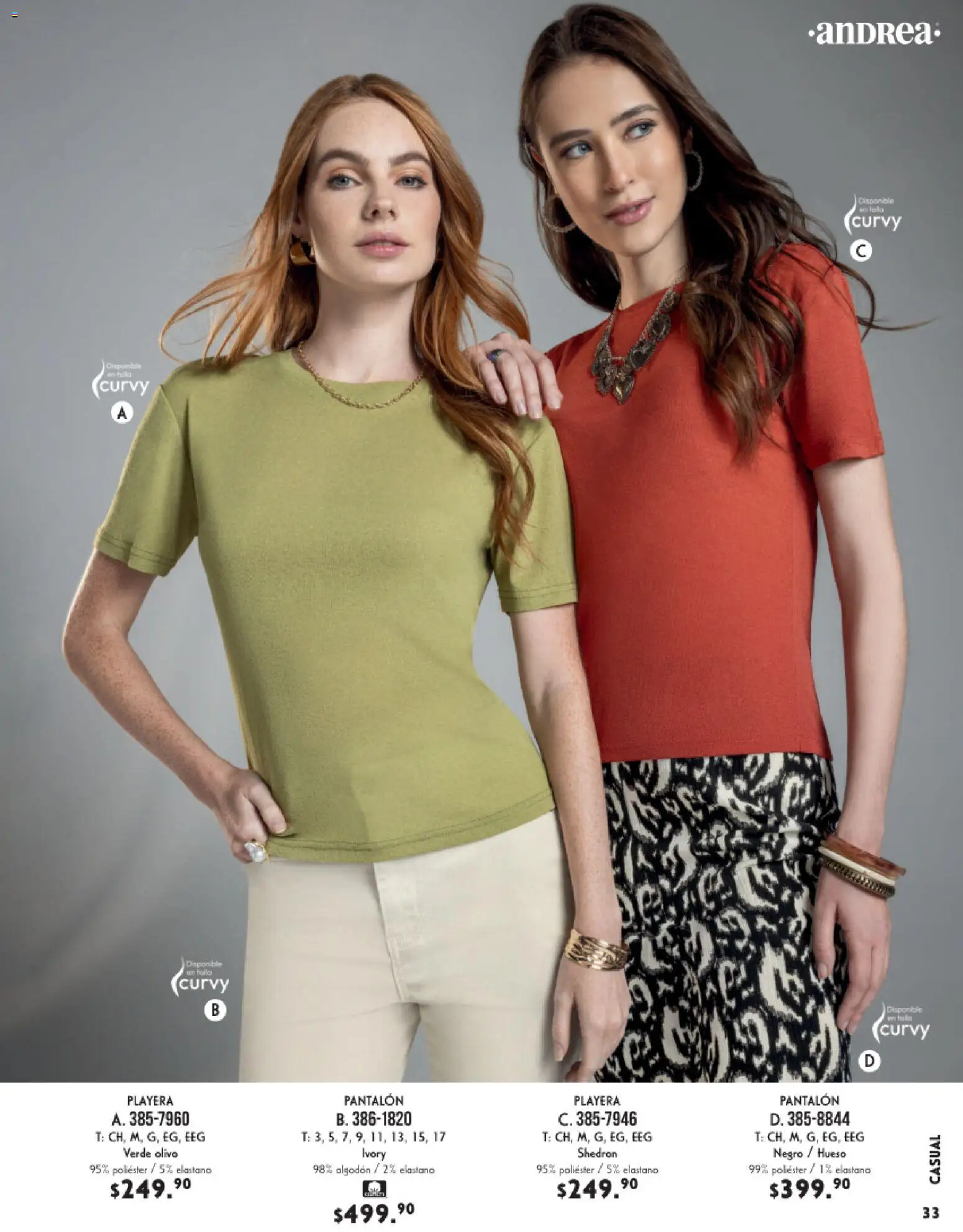 Nuevas ofertas de Andrea válidas en toda la República Mexicana desde el 25.01.2026. ¡Encuentra las mejores ofertas en Andrea catálogo Vestir! | Página: 33 | Productos: Algodón, Playera