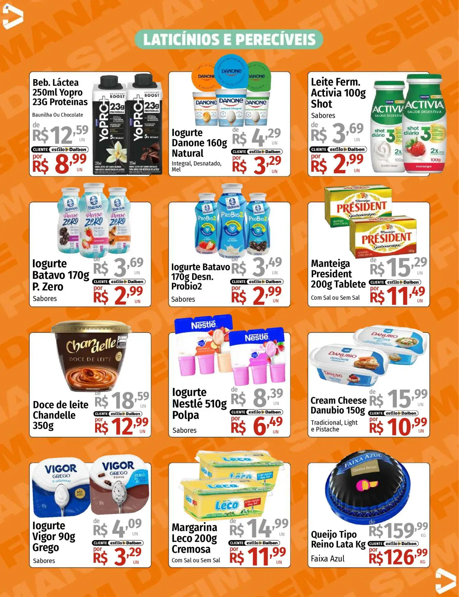 Supermercado Dalben Folheto - válido de 23.01.2026 | Página: 9 | Produtos: Leite, Queijo, Sal, Doce de leite