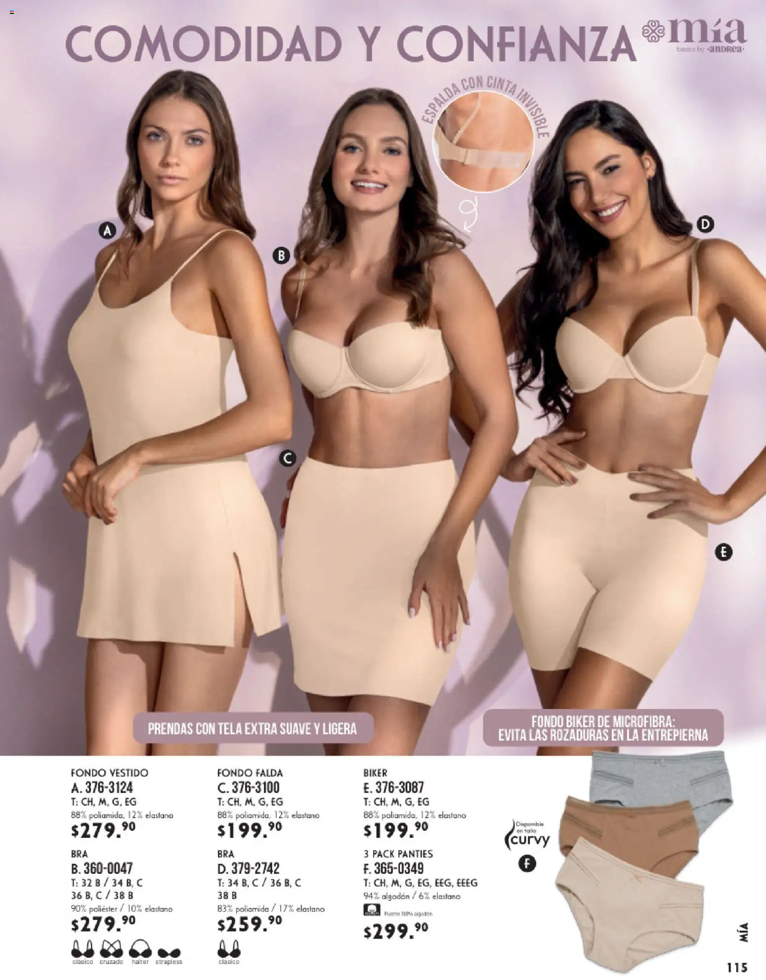 Nuevas ofertas de Andrea válidas en toda la República Mexicana desde el 25.01.2026. ¡Encuentra las mejores ofertas en Andrea catálogo Lencería & vestir interior! | Página: 11 | Productos: Algodón, Vestido, Falda