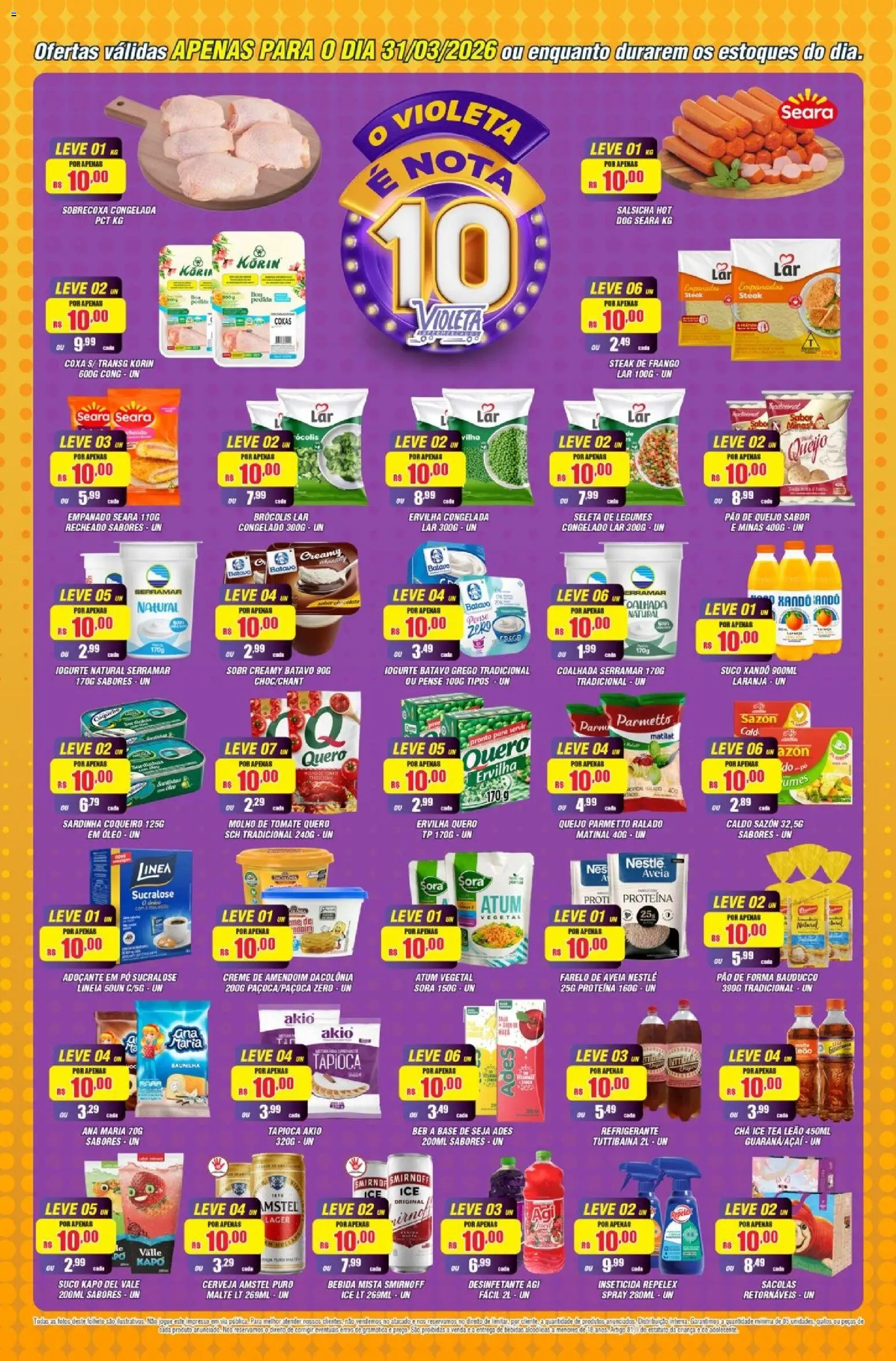 Violeta Supermercados Folheto - válido de 31.03.2026 | Página: 2 | Produtos: Amendoim, Salsicha, Iogurte, Atum