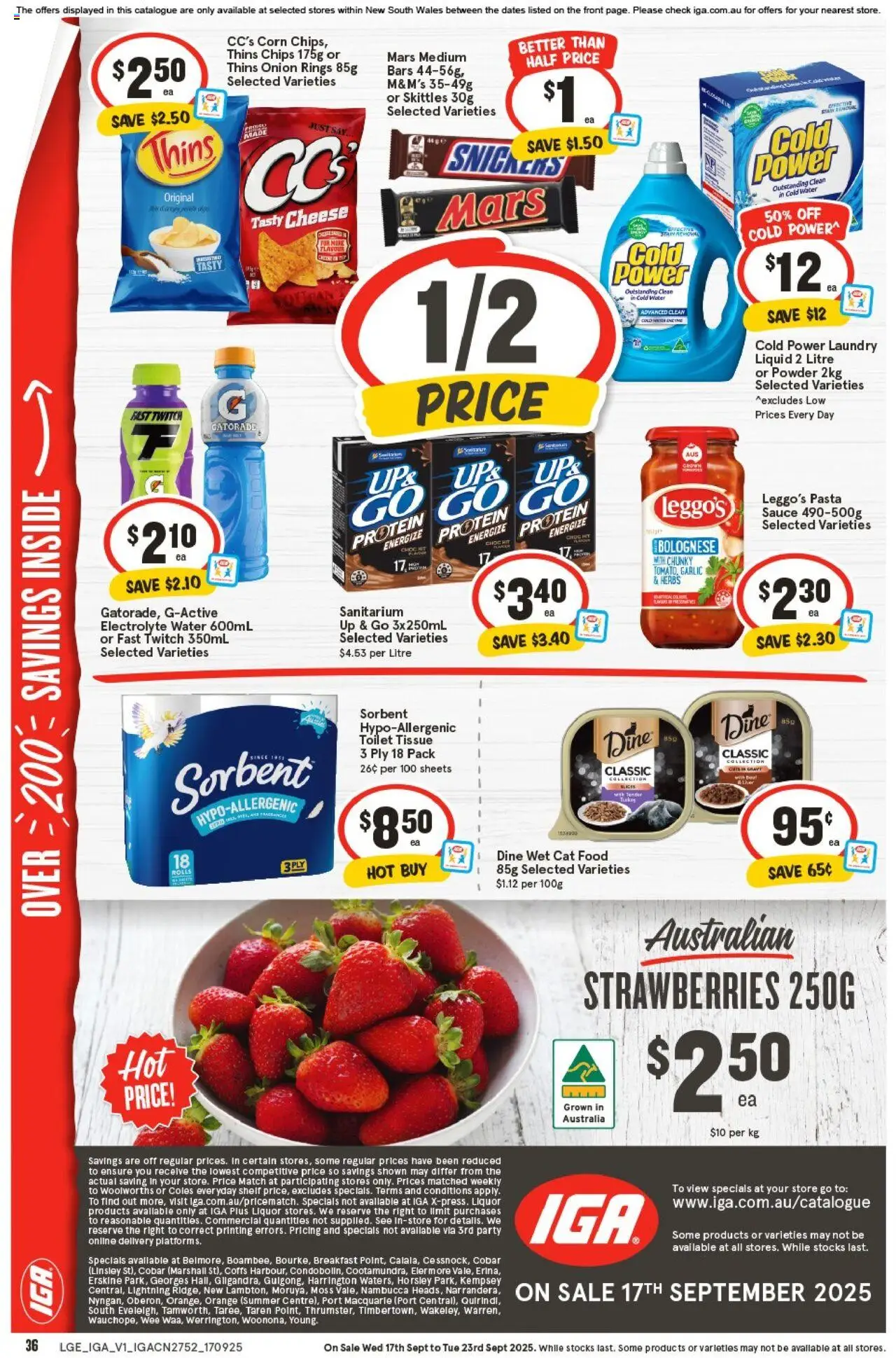 IGA catalogue - valid from 17.09.2025 | Page: 35 | Products: Toilet, Powder, Pasta, Up & go