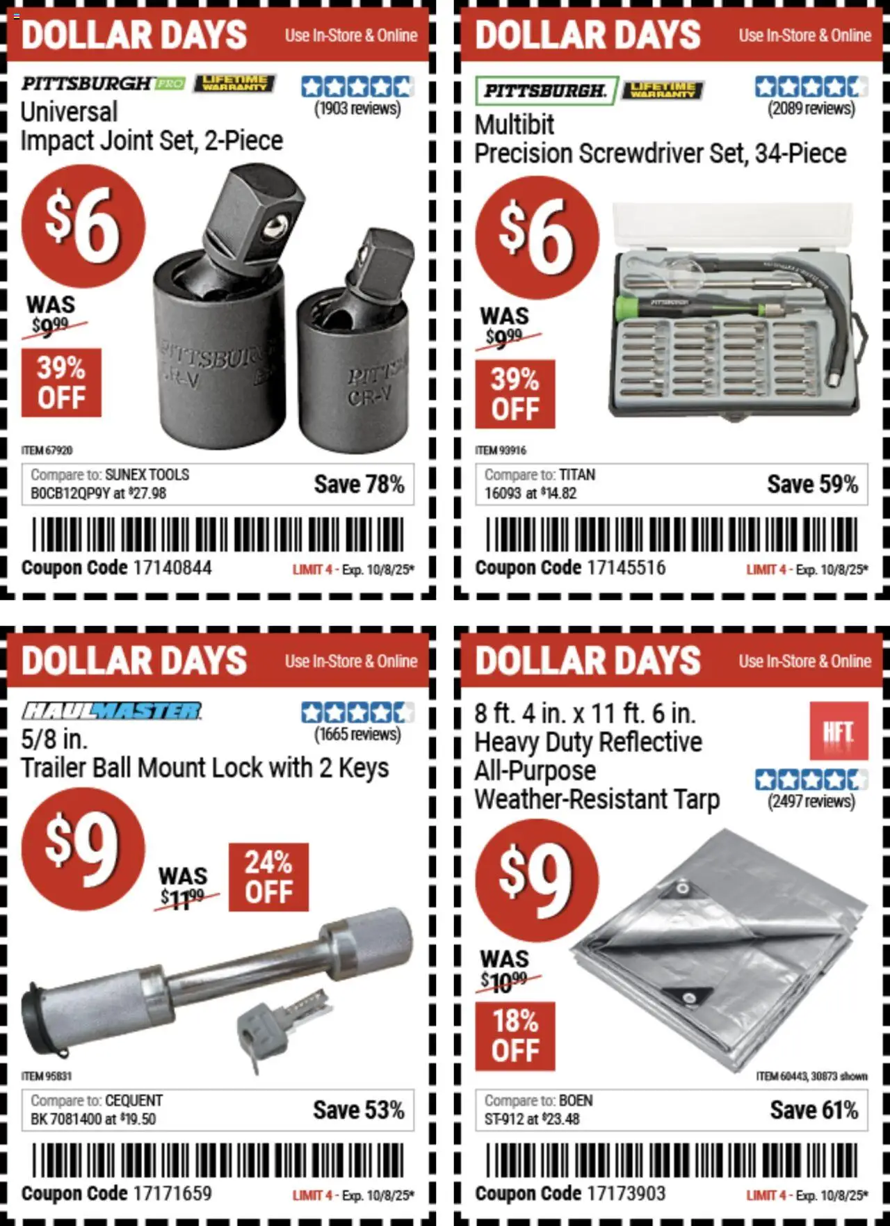 Harbor Freight Dollar Days - valid from 25.09.2025 | Page: 1 | Products: Screwdriver