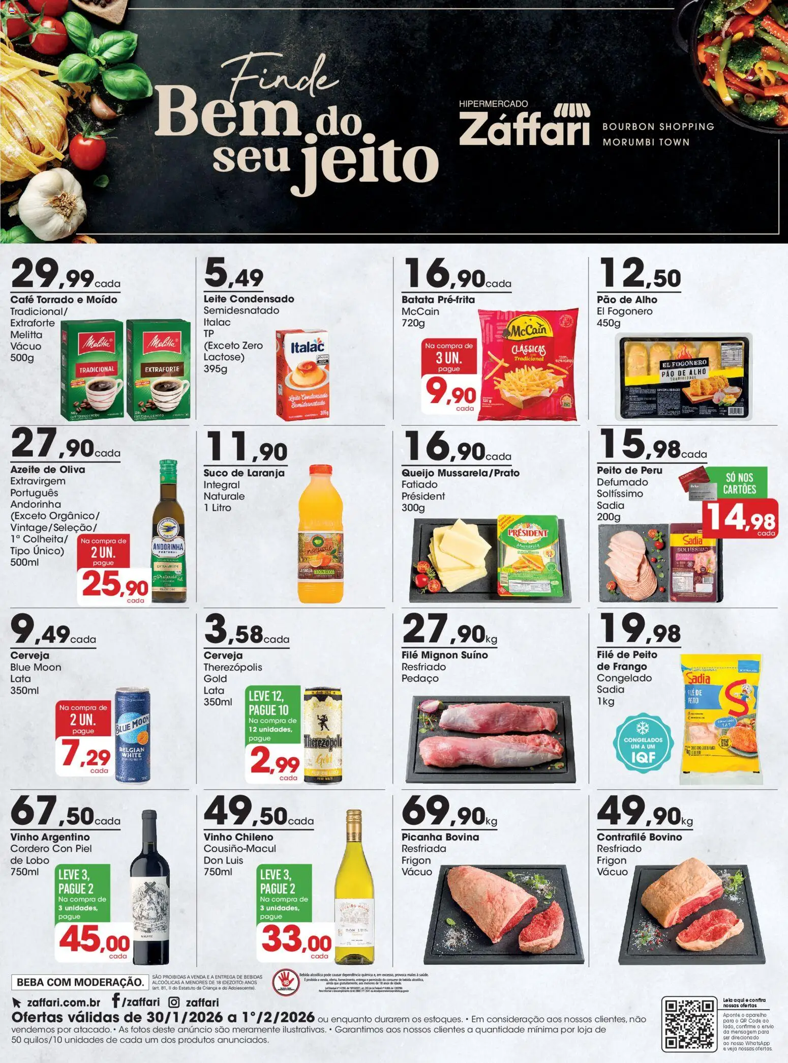 Zaffari Folheto - válido de 30.01.2026 | Página: 1 | Produtos: Leite, Café, Bebida, Azeite