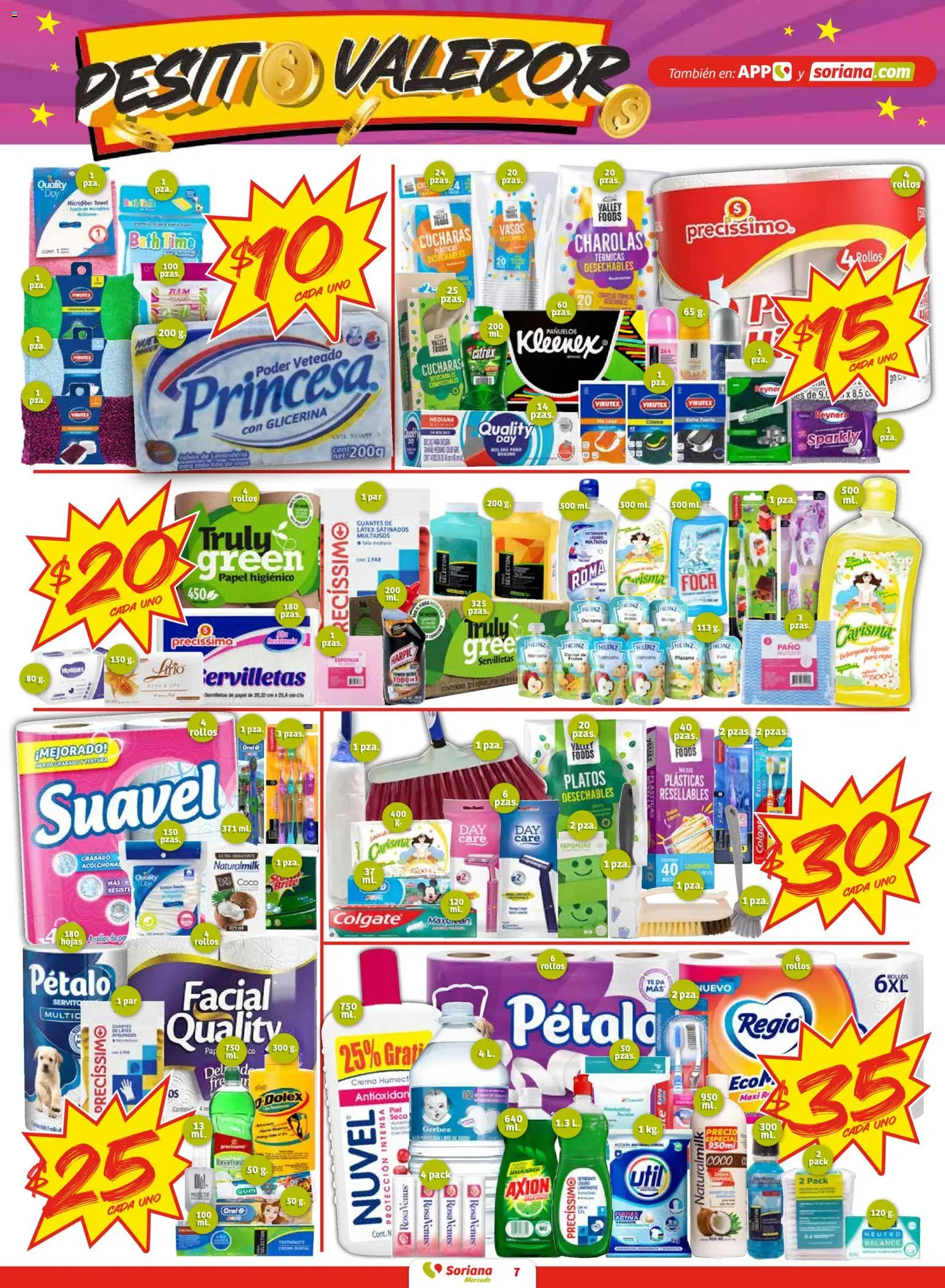 Nuevas ofertas de Soriana válidas en toda la República Mexicana desde el 27.02.2026. ¡Encuentra las mejores ofertas en Soriana Pesito Valedor Mercado: Chihuahua! | Página: 7 | Productos: Guantes, Papel higiénico, Té, Servilletas