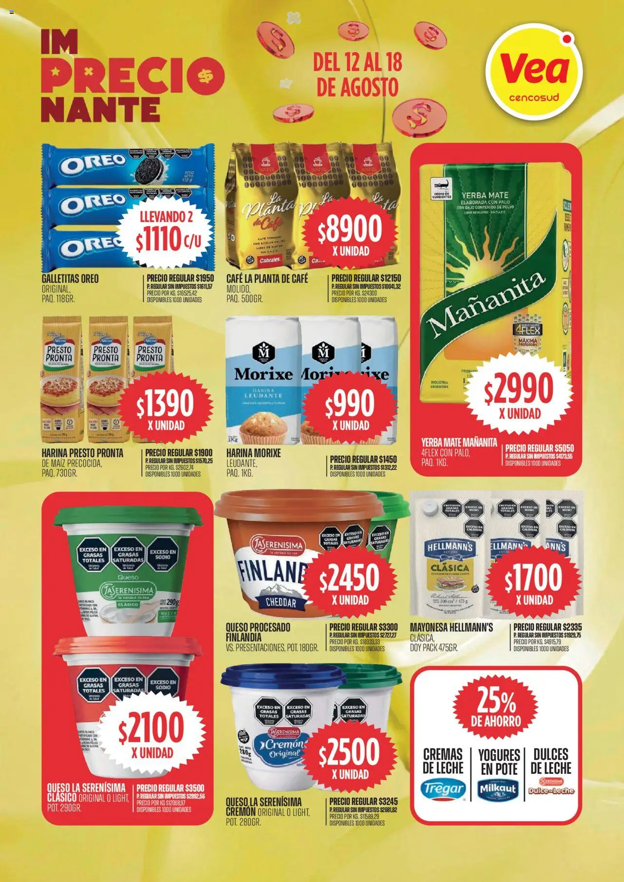 Vea - Oferta imPRECIOnante │ válido desde el 12.08.2025 | Página: 2 | Productos: Galletitas, Leche, Café, Planta