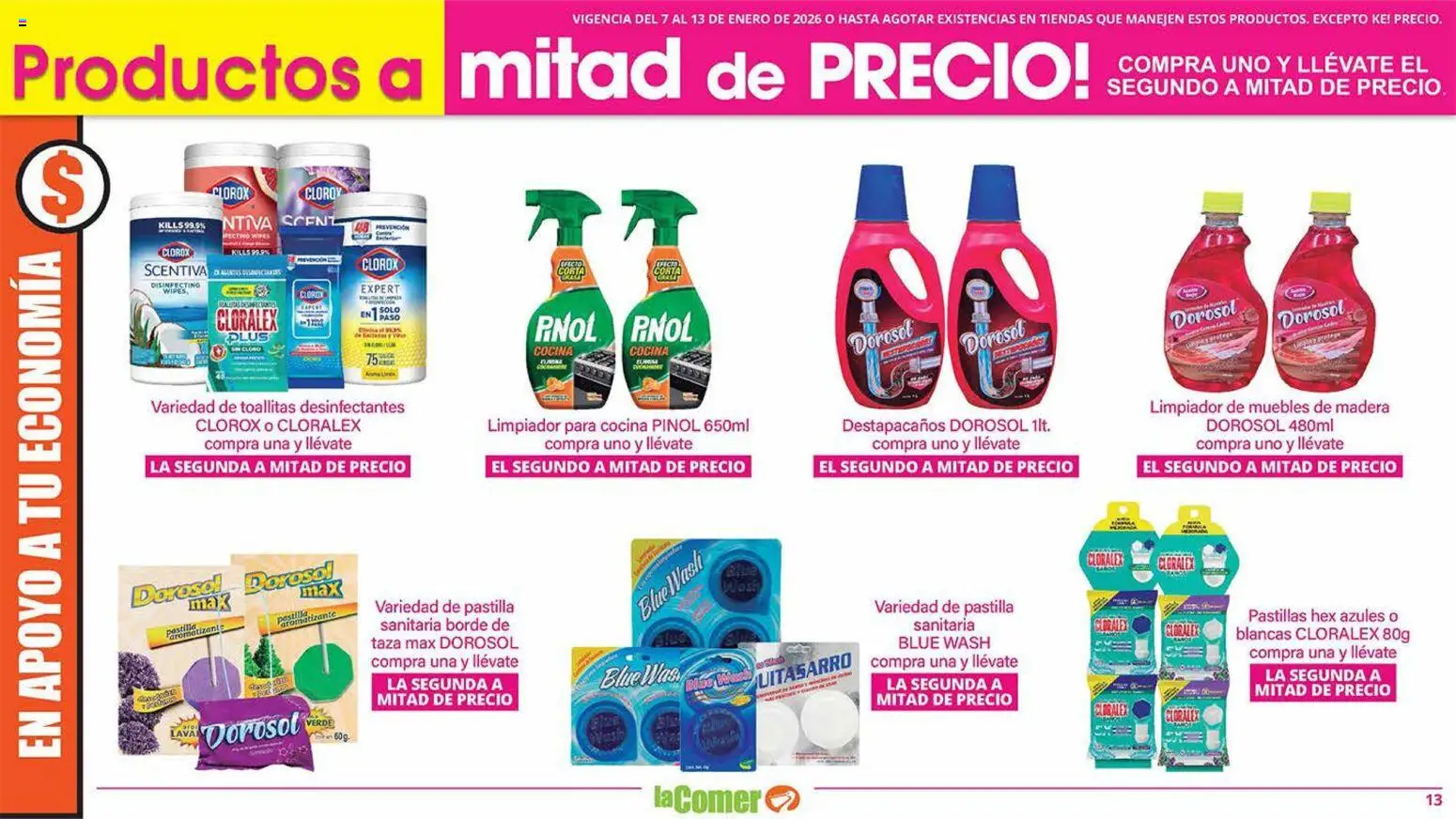 Nuevas ofertas de La Comer válidas en toda la República Mexicana desde el 07.01.2026. ¡Encuentra las mejores ofertas en La Comer folleto! | Página: 13 | Productos: Taza, Destapacaños, Limpiador, Cocina