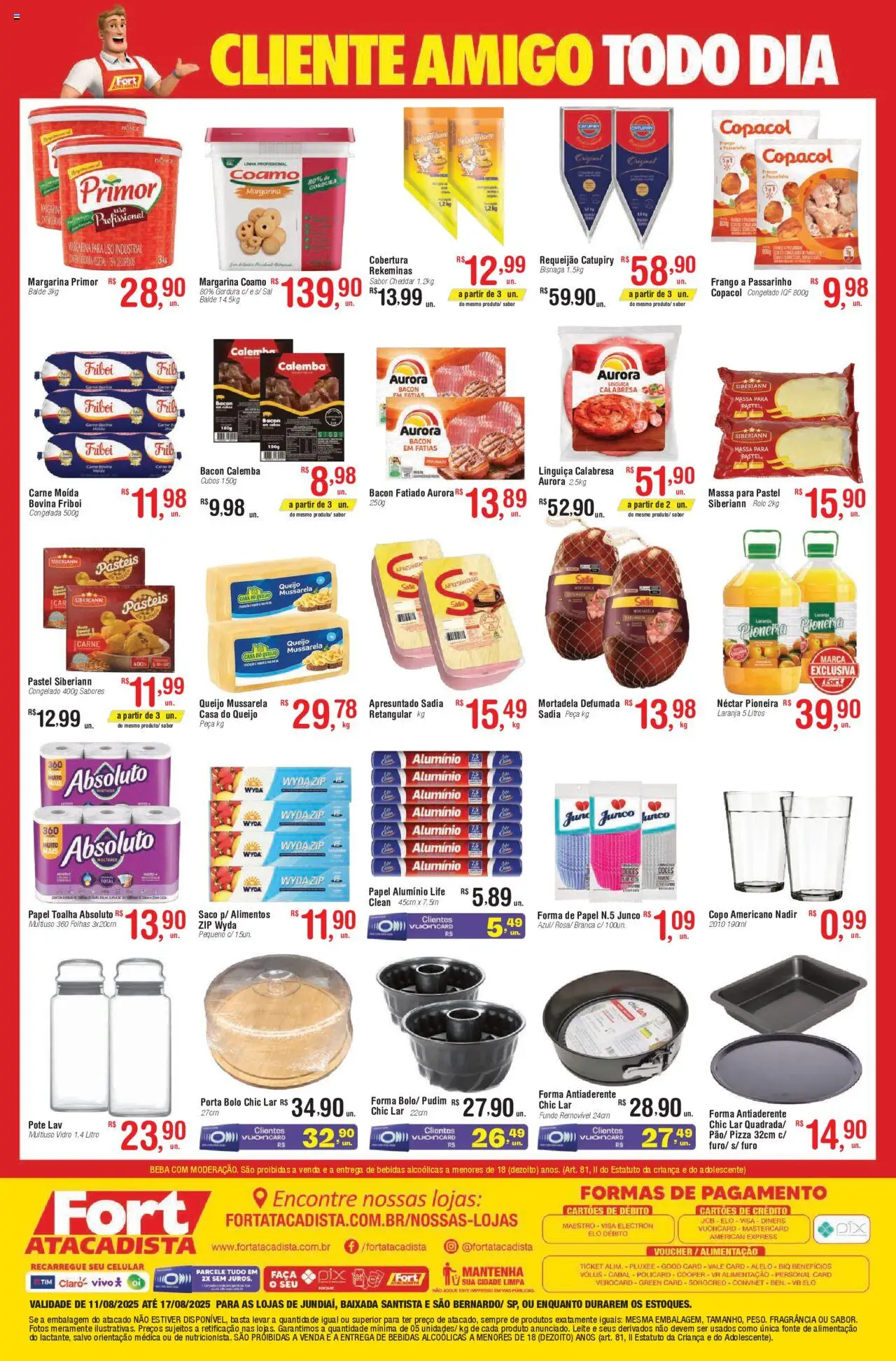 Fort Atacadista Folheto - válido de 11.08.2025 | Página: 2 | Produtos: Rolo, Linguiça, Requeijão, Mussarela