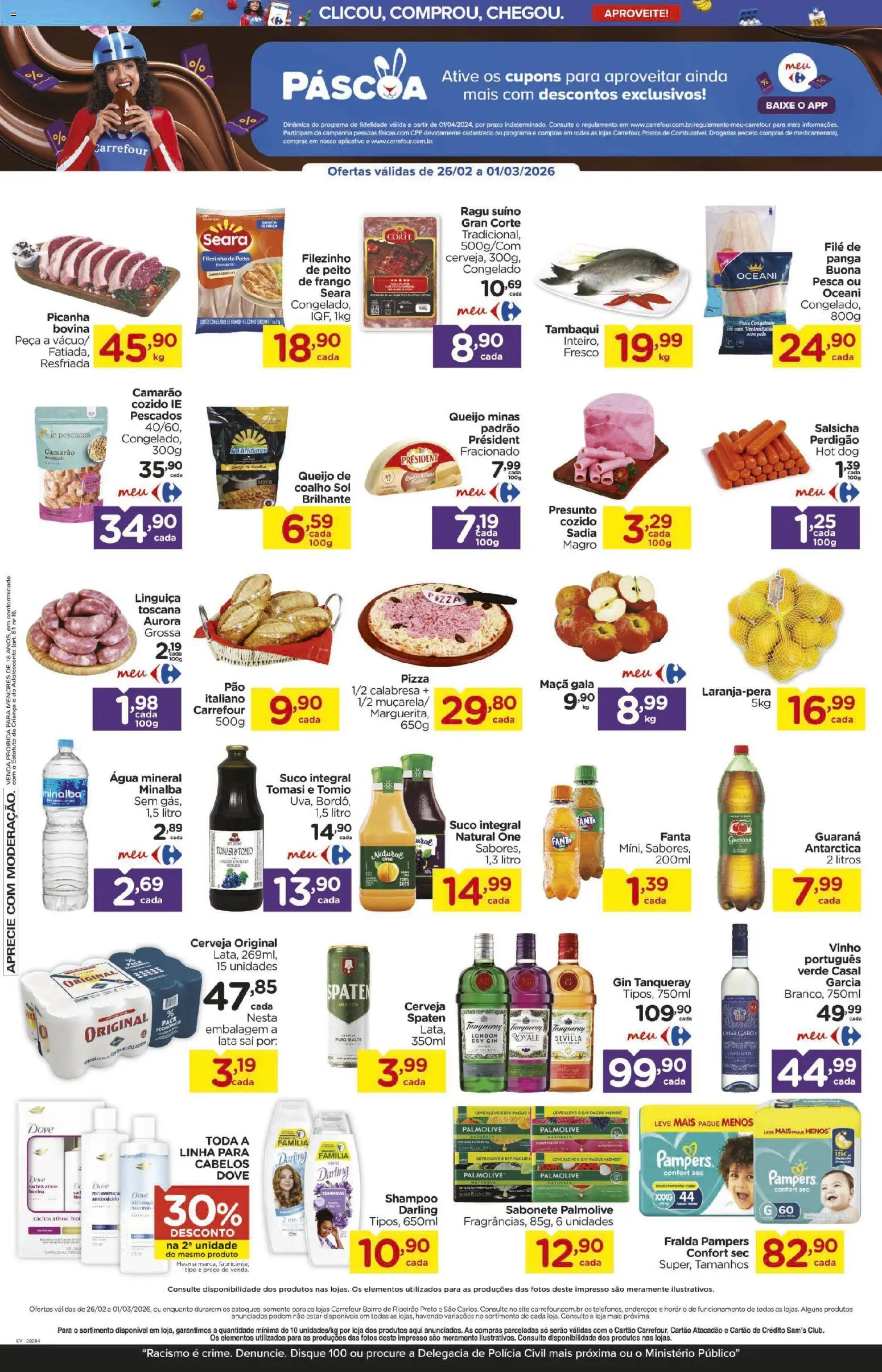 Carrefour Bairro Folheto - válido de 26.02.2026 | Página: 2 | Produtos: Fanta, Linguiça, Queijo, Vinho