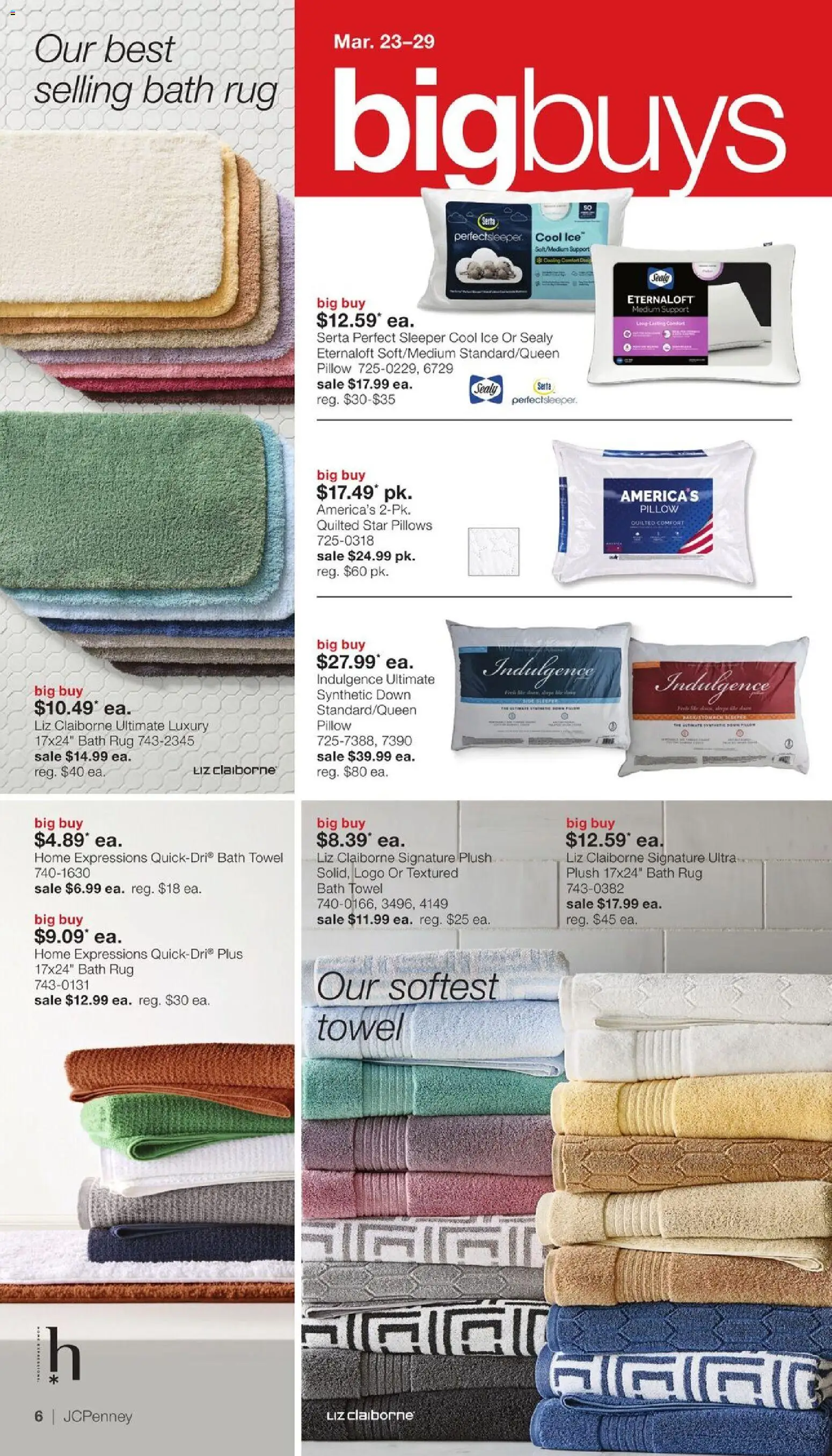 JCPenney Our Biggest Home Sale of the Season - valid from 23.03.2026 | Page: 5 | Products: Pillow, Bath