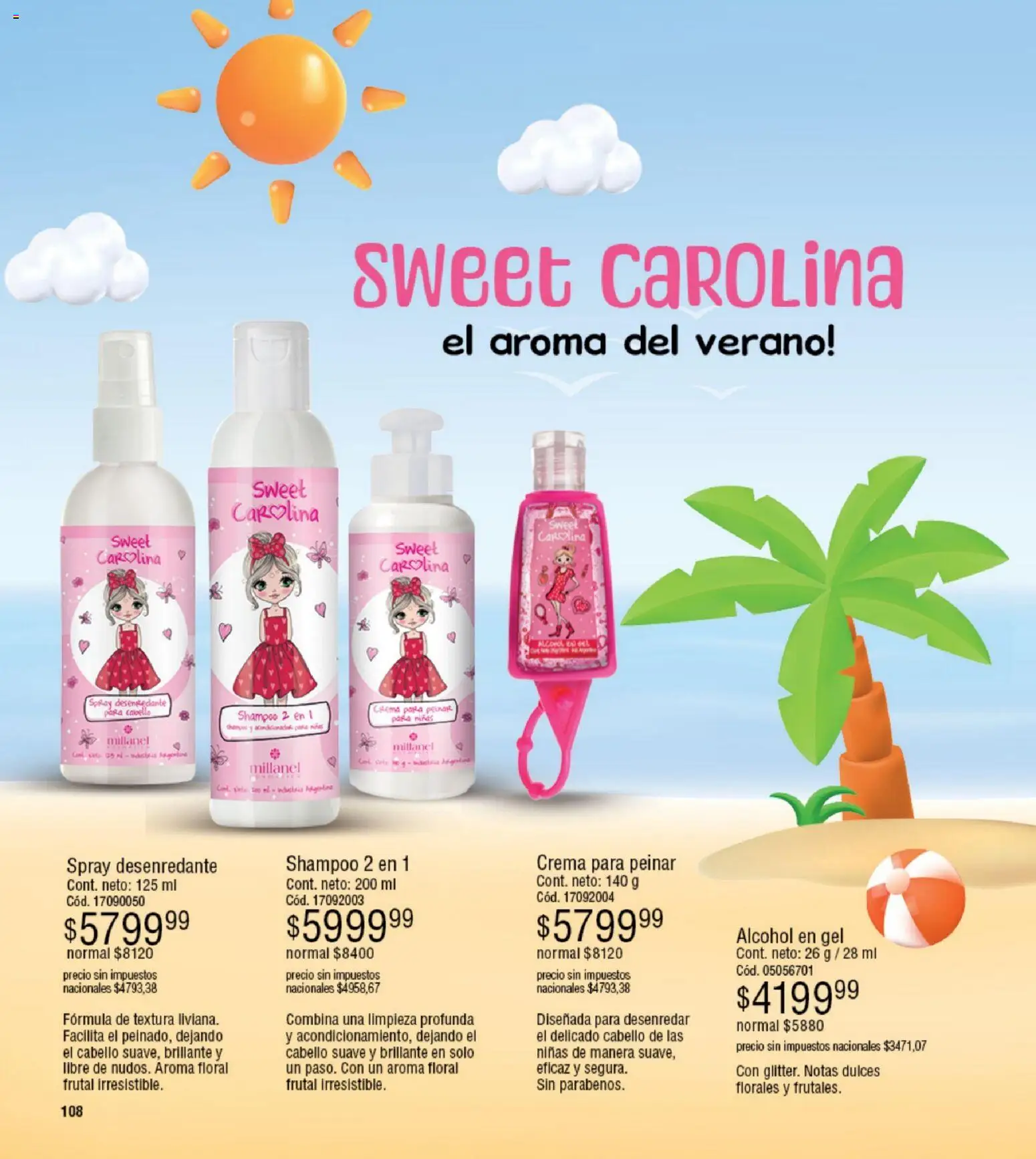 Millanel - Catálogo │ válido desde el 05.01.2026 | Página: 108 | Productos: Alcohol en gel, Shampoo, Crema