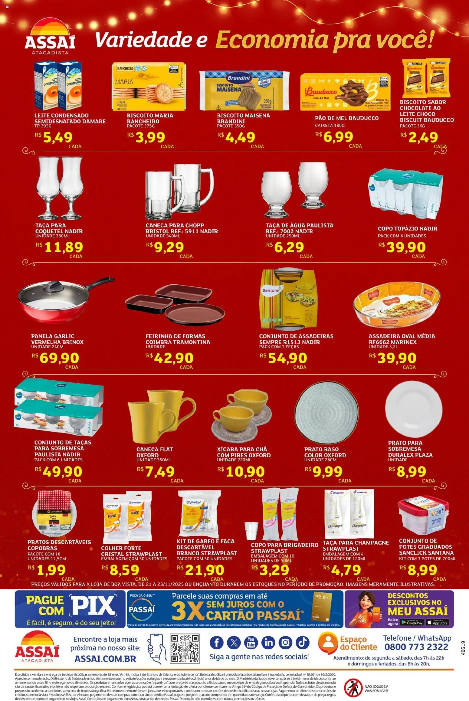 Assaí Atacadista Folheto - válido de 21.11.2025 | Página: 2 | Produtos: Mel, Potes, Assadeira, Leite condensado