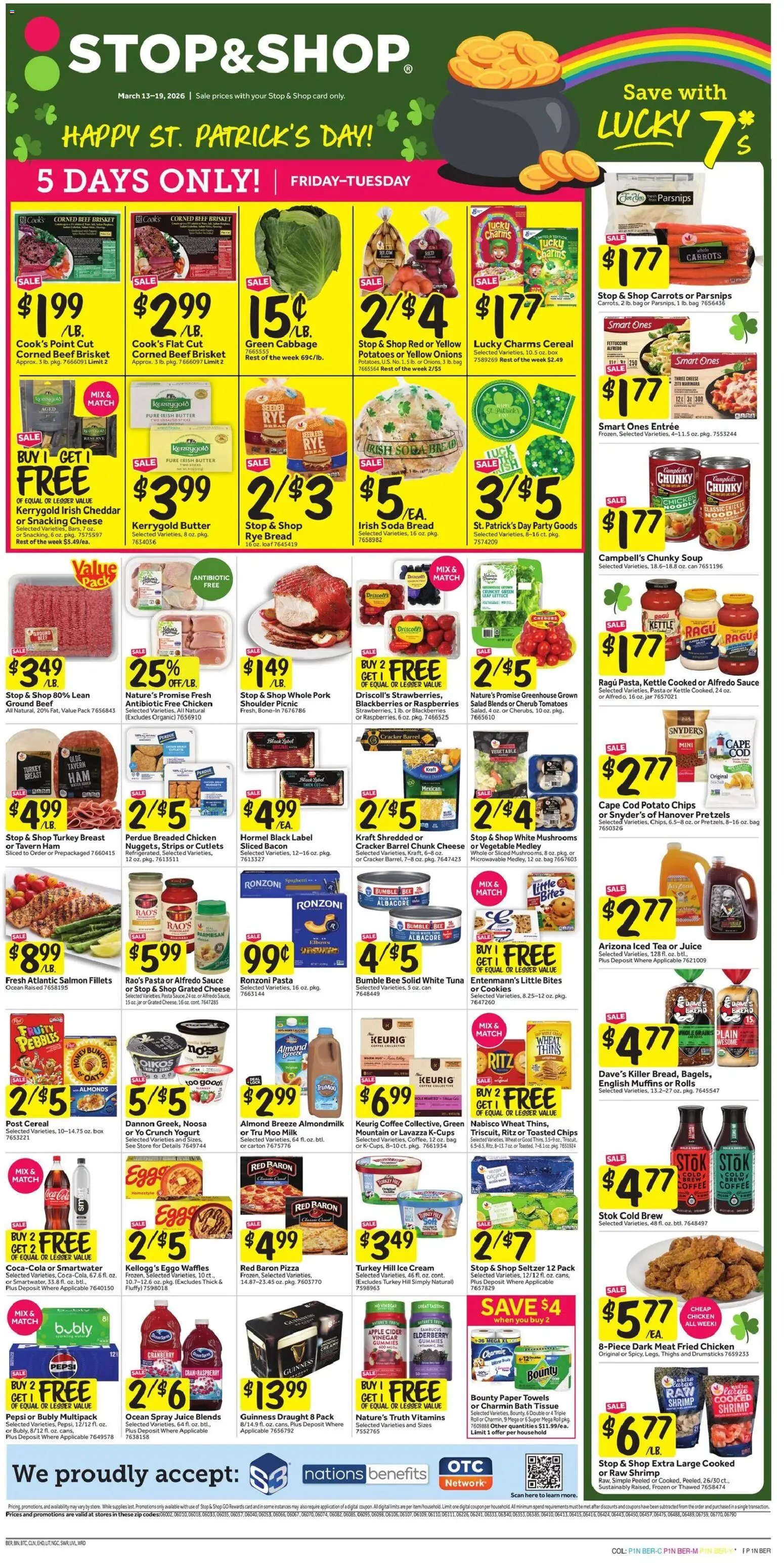 Stop & Shop Weekly Circular - CT - valid from 13.03.2026 | Page: 1 | Products: Lettuce, Box, Milk, Pasta