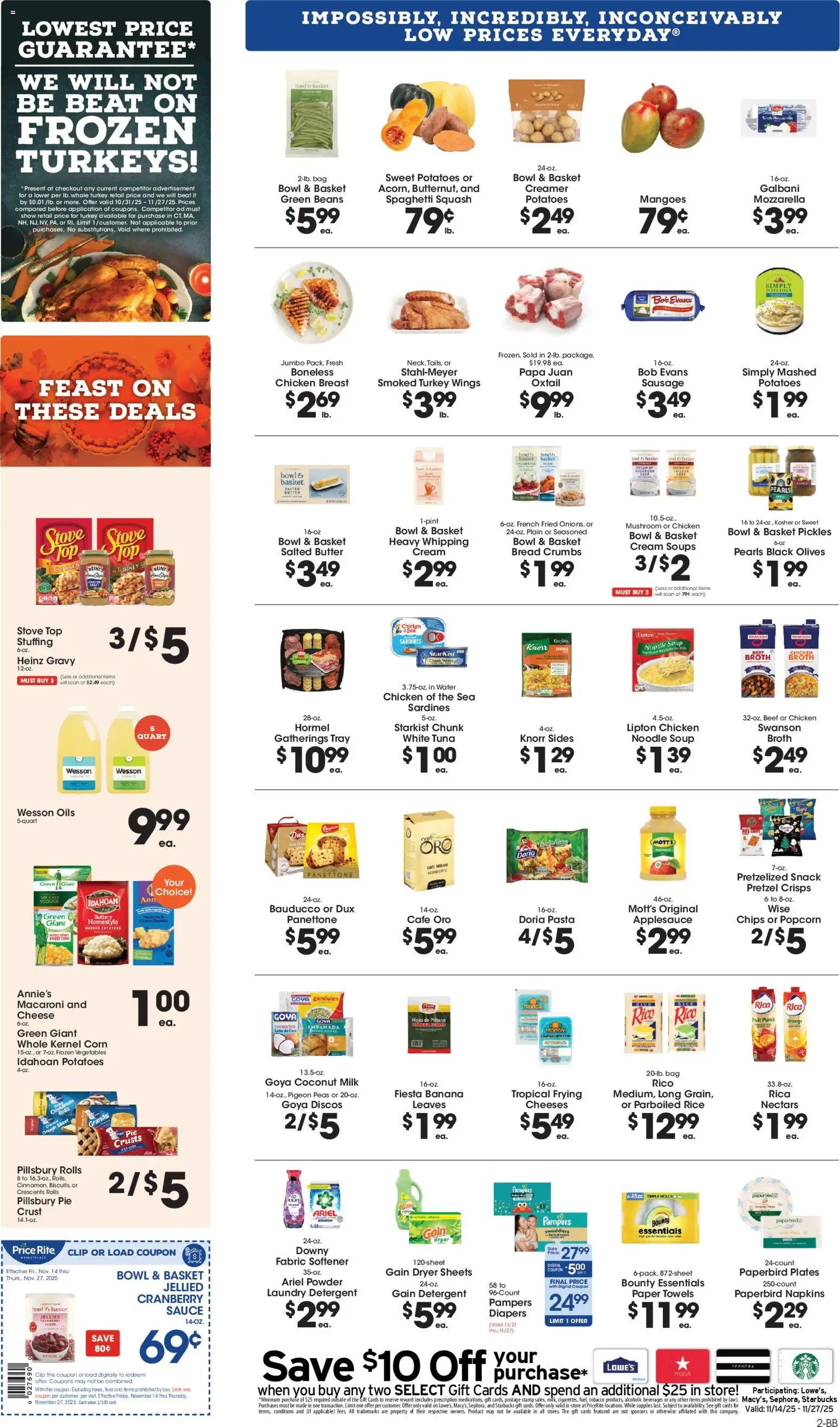 Price Rite Weekly Ad - valid from 07.11.2025 | Page: 2 | Products: Butter, Potatoes, Water, Dryer