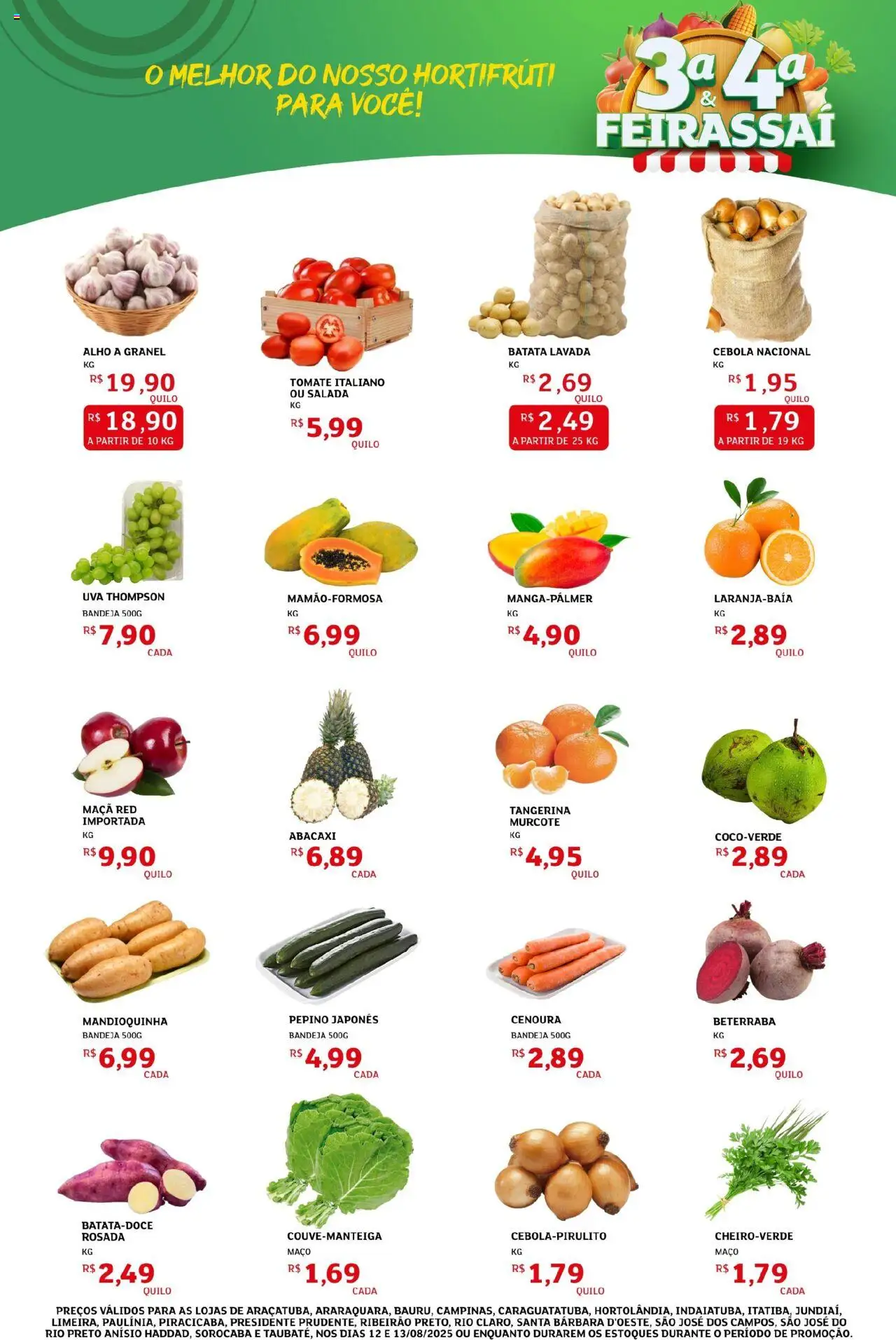 Assaí Atacadista Folheto - válido de 12.08.2025 | Página: 2 | Produtos: Alho, Beterraba, Bandeja, Batata