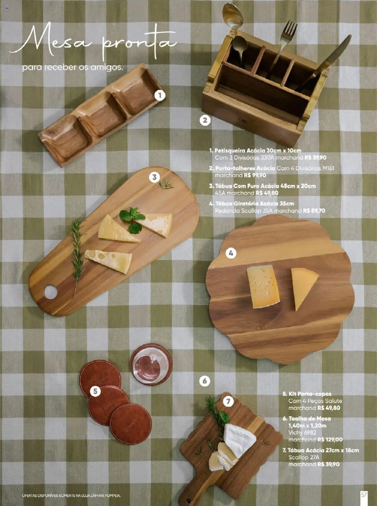 Zaffari Folheto - válido de 09.06.2025 | Página: 57 | Produtos: Mesa, Toalha de mesa, Tábua