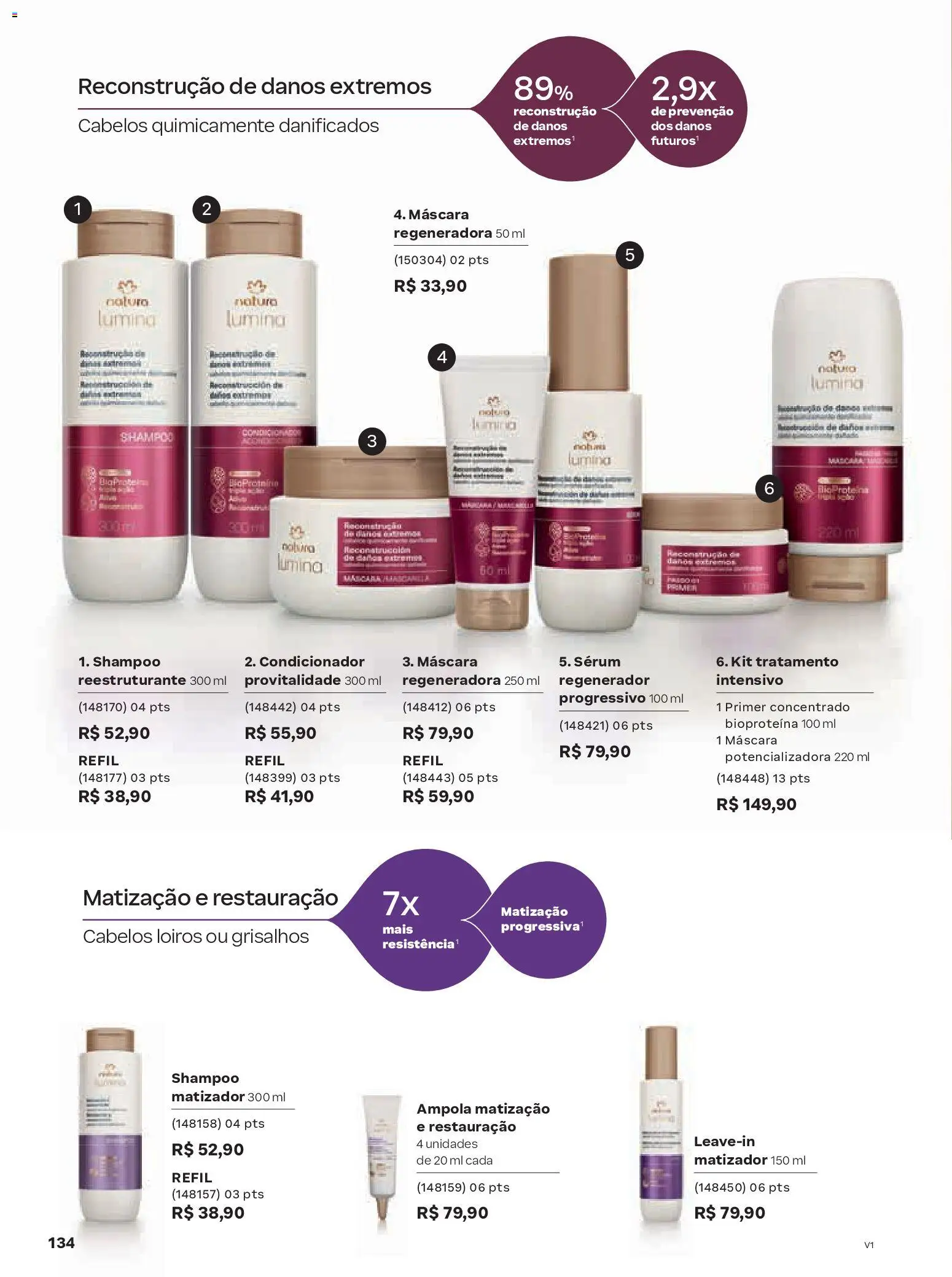 Natura Folheto - válido de 26.12.2025 | Página: 134 | Produtos: Shampoo, Condicionador, Sérum, Primer