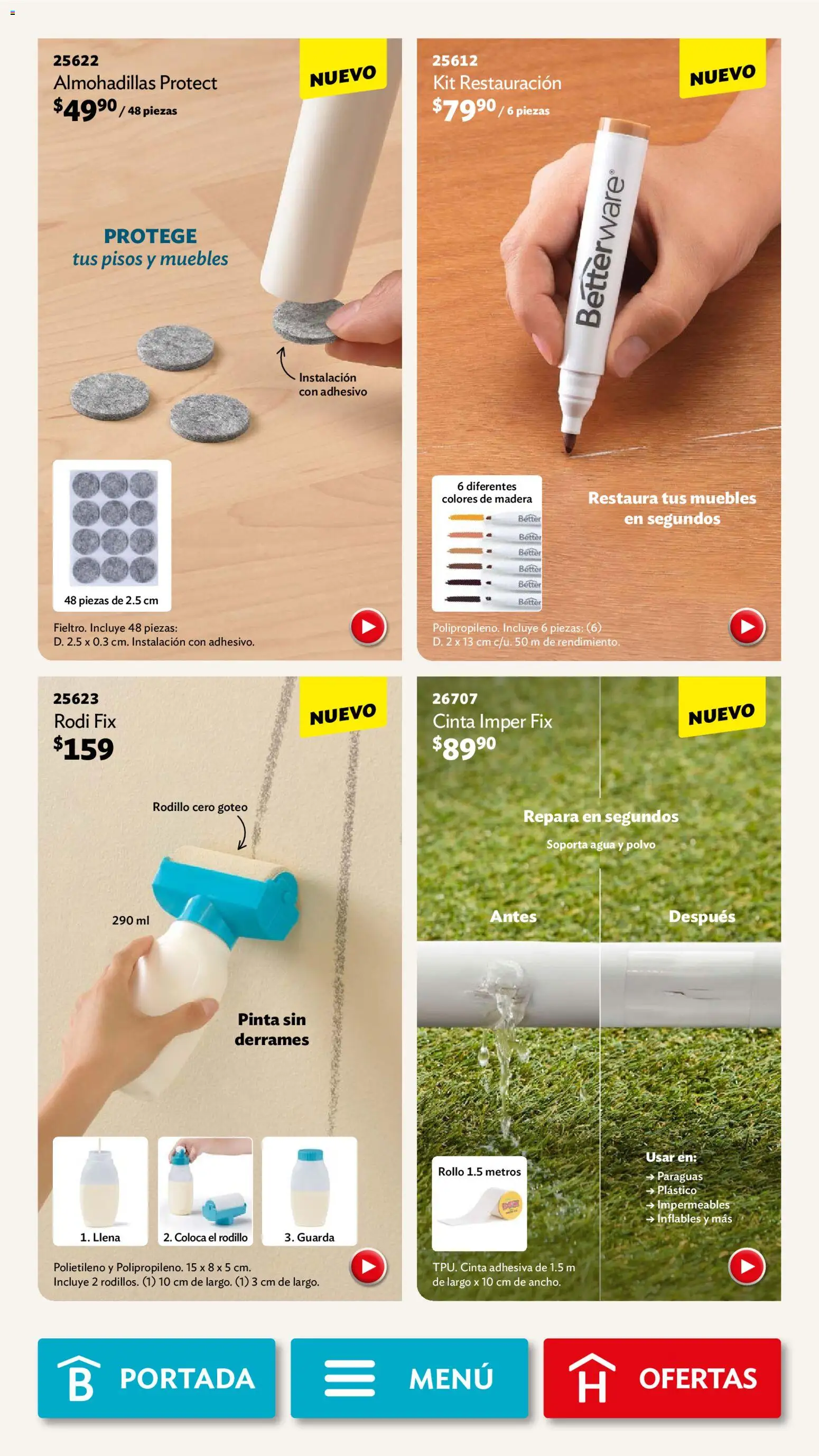 Nuevas ofertas de Betterware válidas en toda la República Mexicana desde el 05.01.2026. ¡Encuentra las mejores ofertas en Betterware campaña 1 2026! | Página: 79 | Productos: Agua, Cinta, Polvo, Rodillo