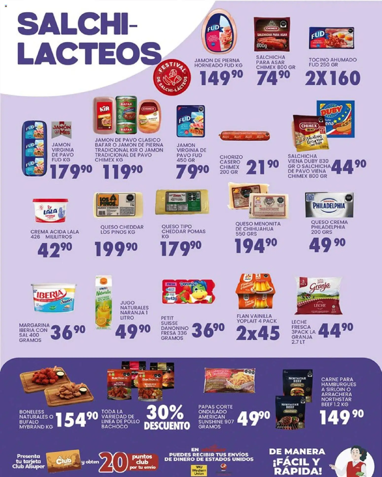 Nuevas ofertas de Alsuper válidas en toda la República Mexicana desde el 20.03.2026. ¡Encuentra las mejores ofertas en Alsuper folleto Durango! | Página: 3 | Productos: Salchicha, Leche, Queso, Margarina