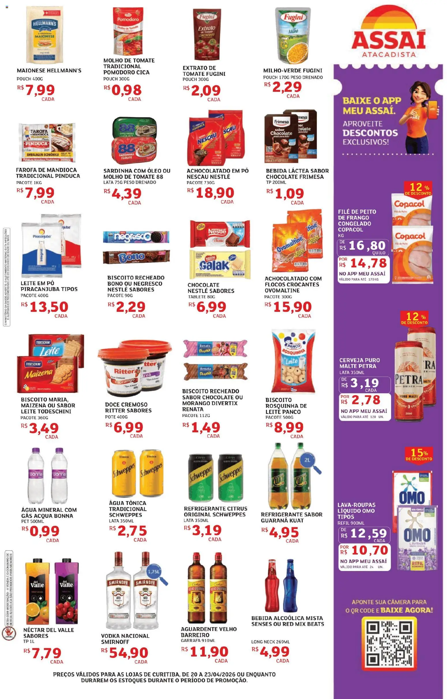 Assaí Atacadista Folheto - válido de 20.04.2026 | Página: 3 | Produtos: Vodka, Frango, Maionese, Biscoito recheado