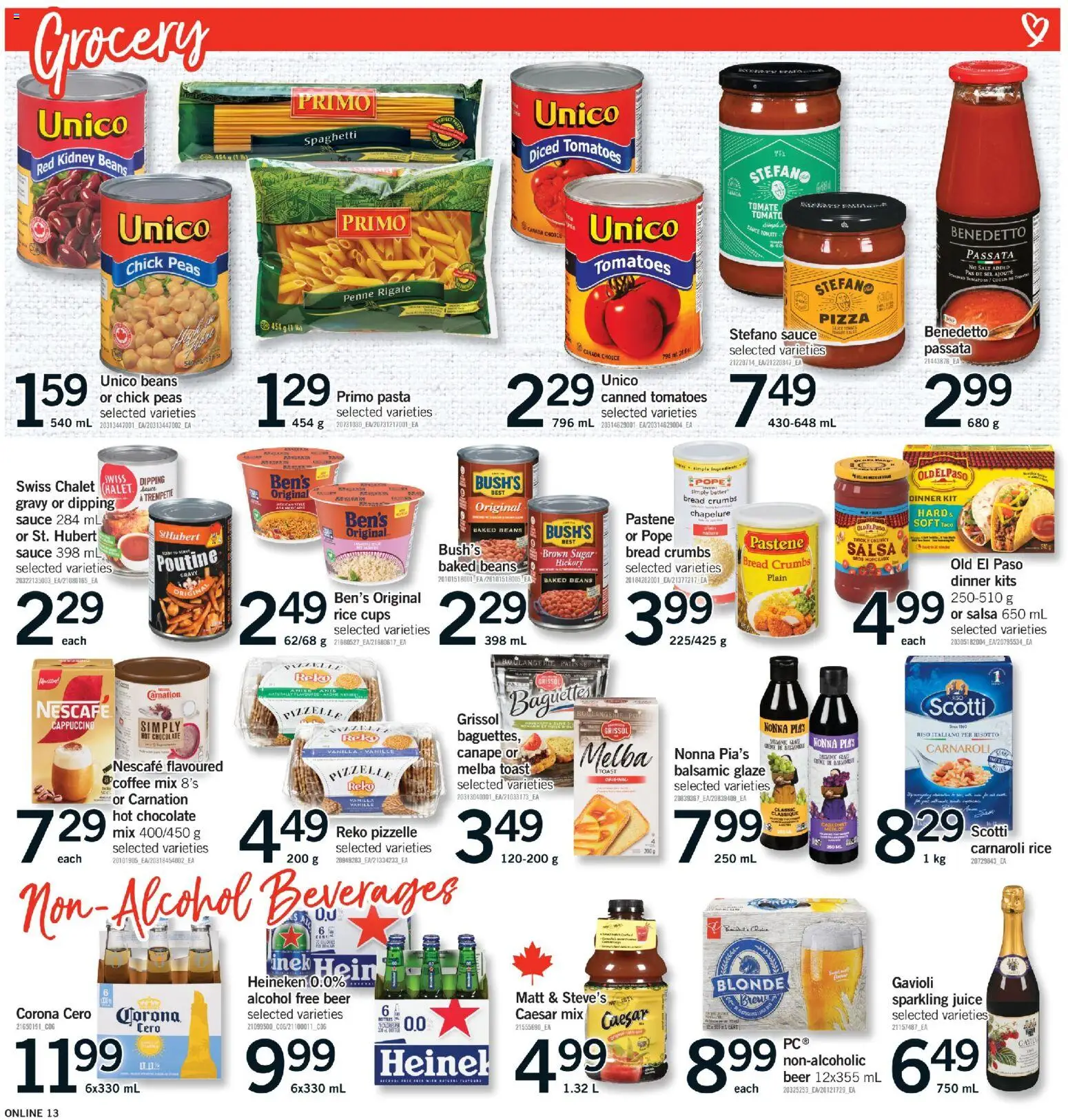 Fortinos flyer valid from 19.02.2026 | Page: 13 | Products: Coffee, Chocolate, Pizza, Beer