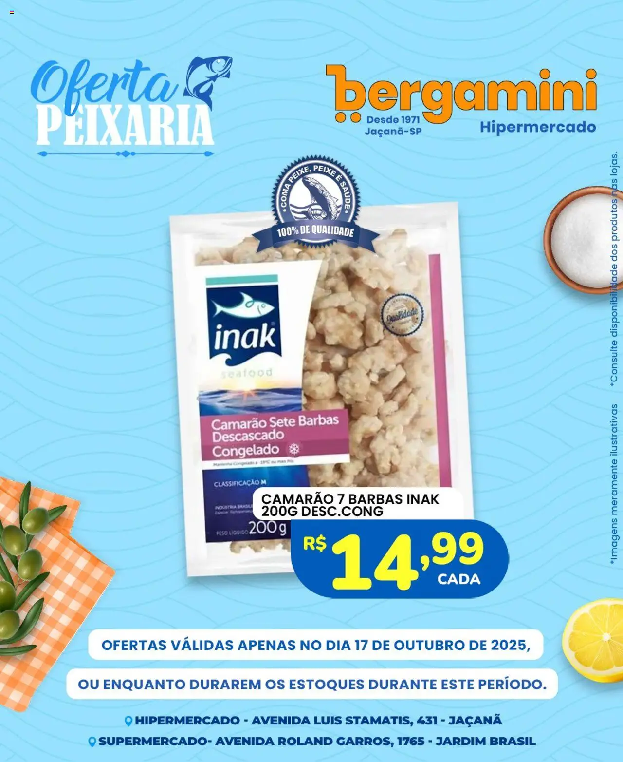 Supermercado Bergamini Folheto - válido de 17.10.2025 | Página: 5 | Produtos: Camarão