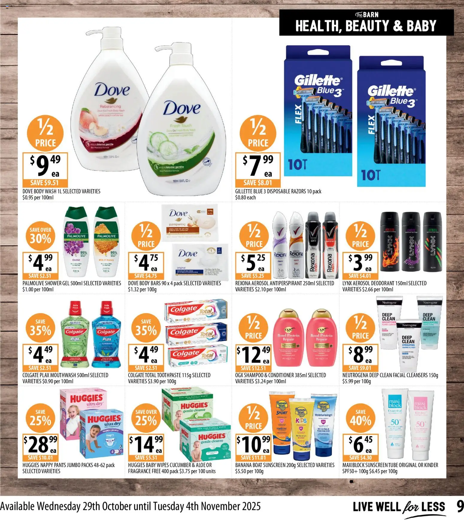 Supabarn catalogue - valid from 29.10.2025 | Page: 9 | Products: Conditioner, Honey, Shower gel, Deodorant