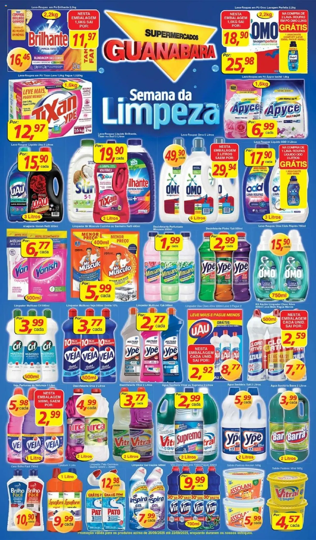 Supermercados Guanabara Folheto - válido de 20.09.2025 | Página: 3 | Produtos: Azulim, Cloro, Perfumes, Vanish