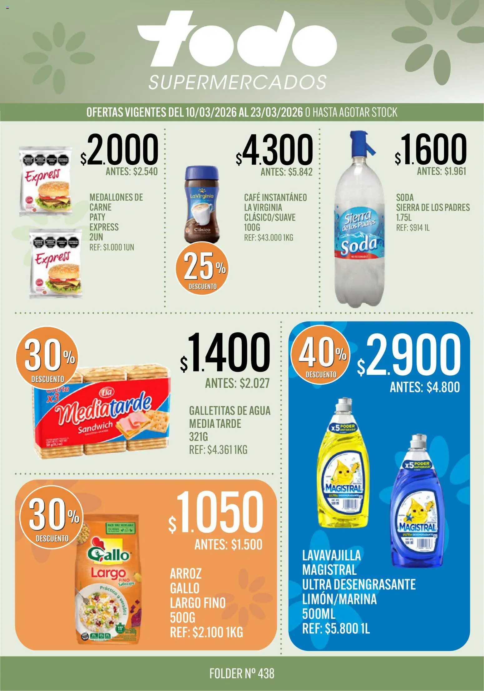 Supermercados TODO - Ofertas │ válido desde el 10.03.2026 | Página: 1 | Productos: Galletitas, Agua, Café, Sierra