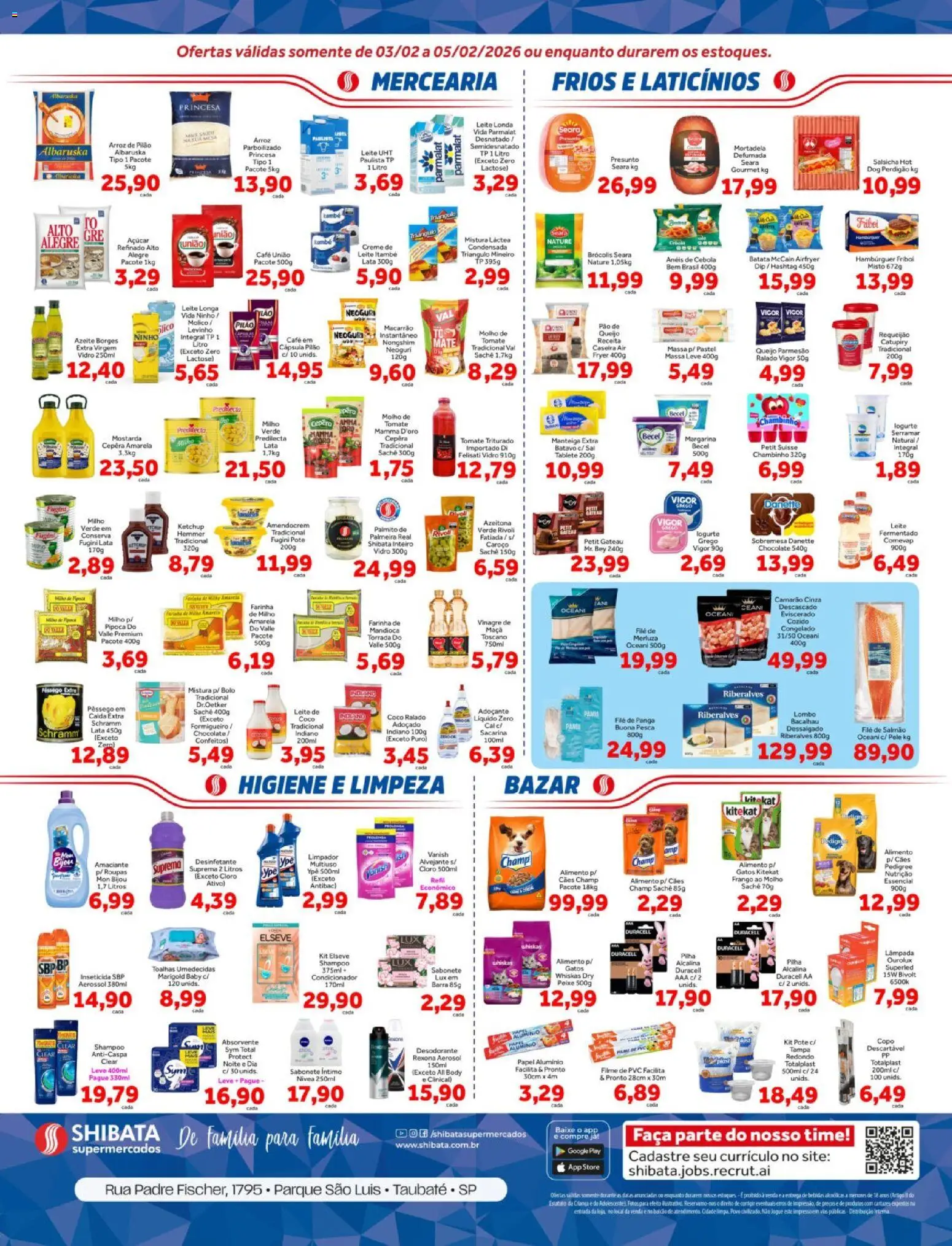 Shibata Folheto - válido de 03.02.2026 | Página: 2 | Produtos: Mandioca, Desodorante, Bolo, Hambúrguer
