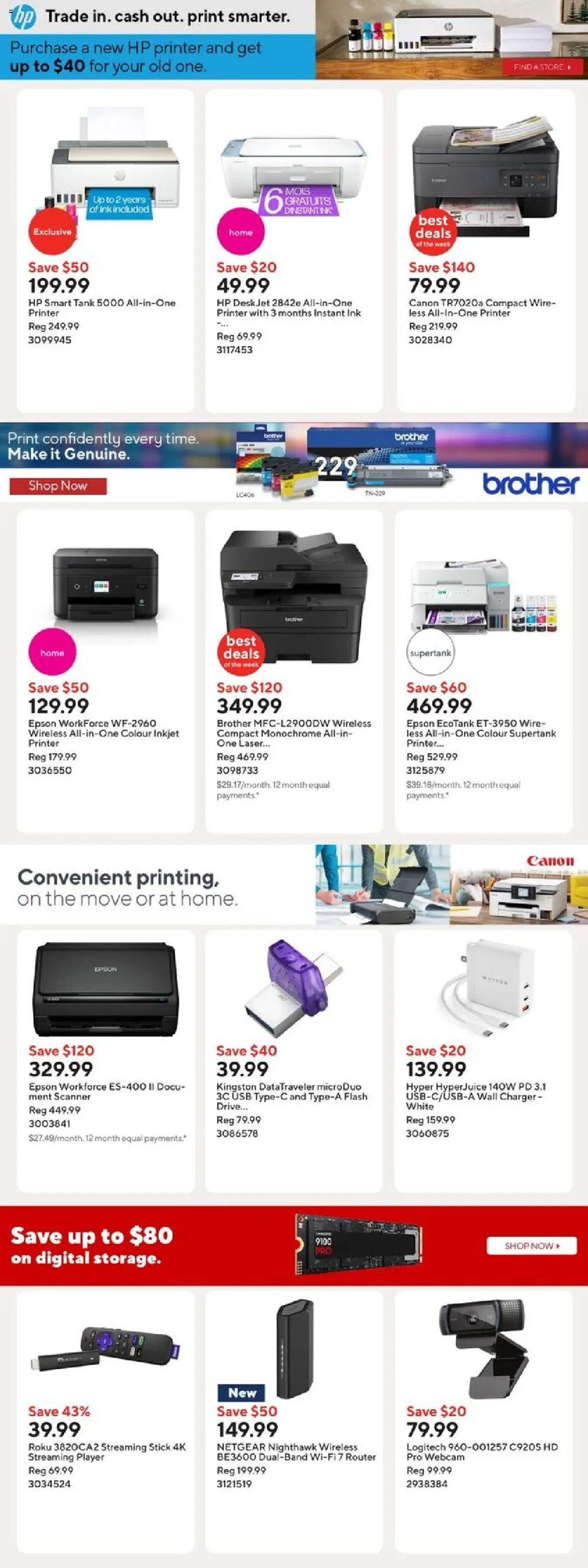 Staples flyer valid from 12.09.2025 | Page: 8 | Products: Printer, Player