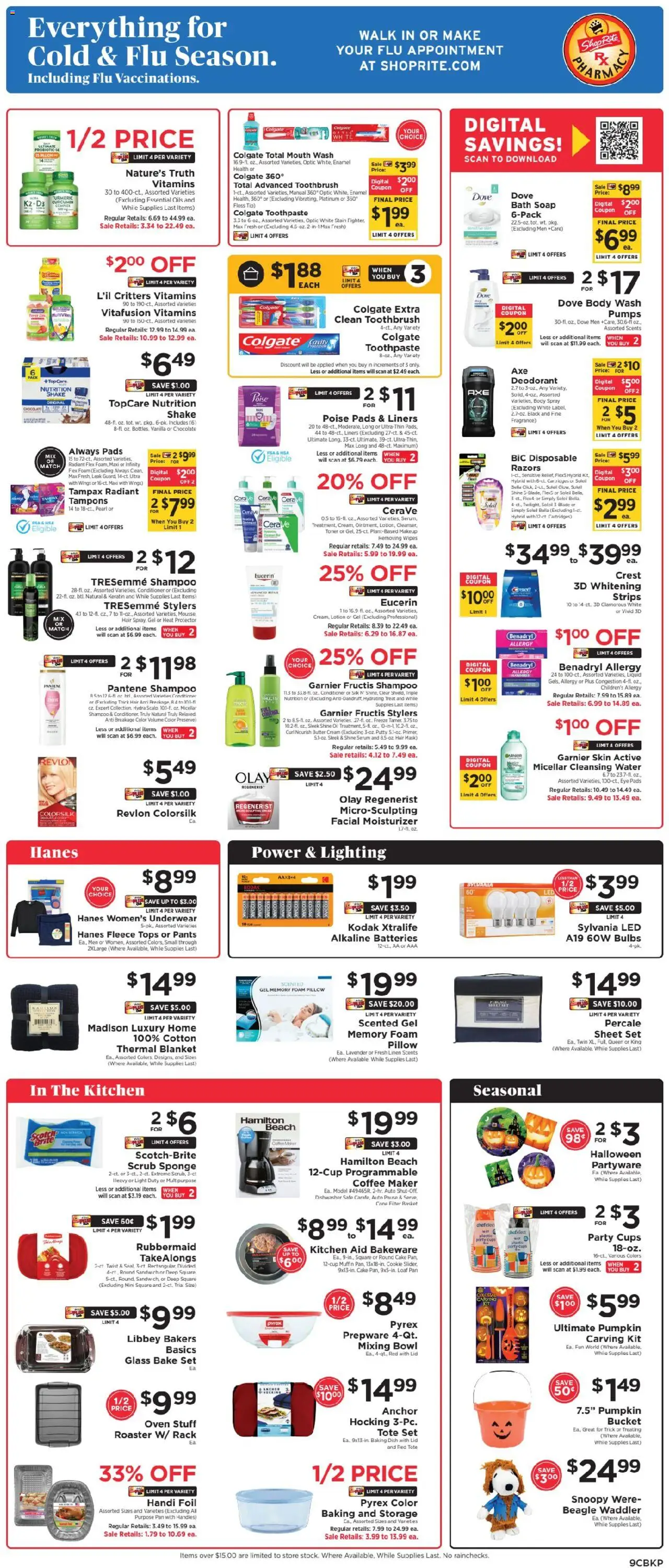 ShopRite Weekly Ad - valid from 17.10.2025 | Page: 9 | Products: Toothpaste, Tampons, Cream, Sponge