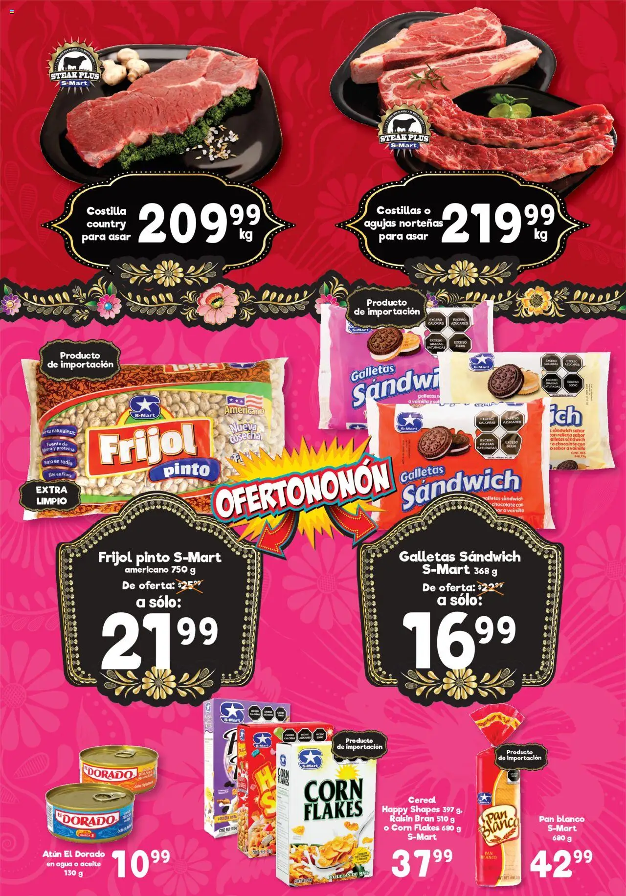 Nuevas ofertas de S-Mart válidas en toda la República Mexicana desde el 22.08.2025. ¡Encuentra las mejores ofertas en S-Mart - Folleto - Reynosa (y Rio Bravo)! | Página: 3 | Productos: Atún, Agua, Aceite, Pan