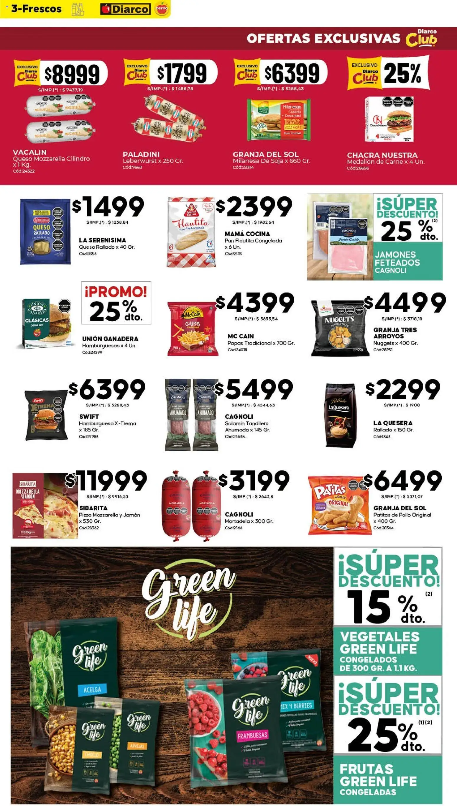 Diarco - OFERTAS DIARCO BARRIO │ válido desde el 09.03.2026 | Página: 3 | Productos: Pollo, Mortadela, Arvejas, Pizza