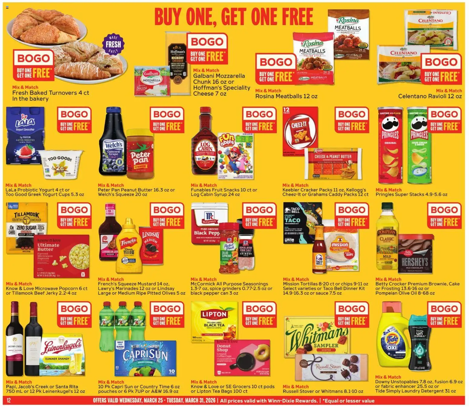 Winn Dixie Weekly Circular - FL - valid from 25.03.2026 | Page: 12 | Products: Probiotics, Butter, Yogurt, Salad