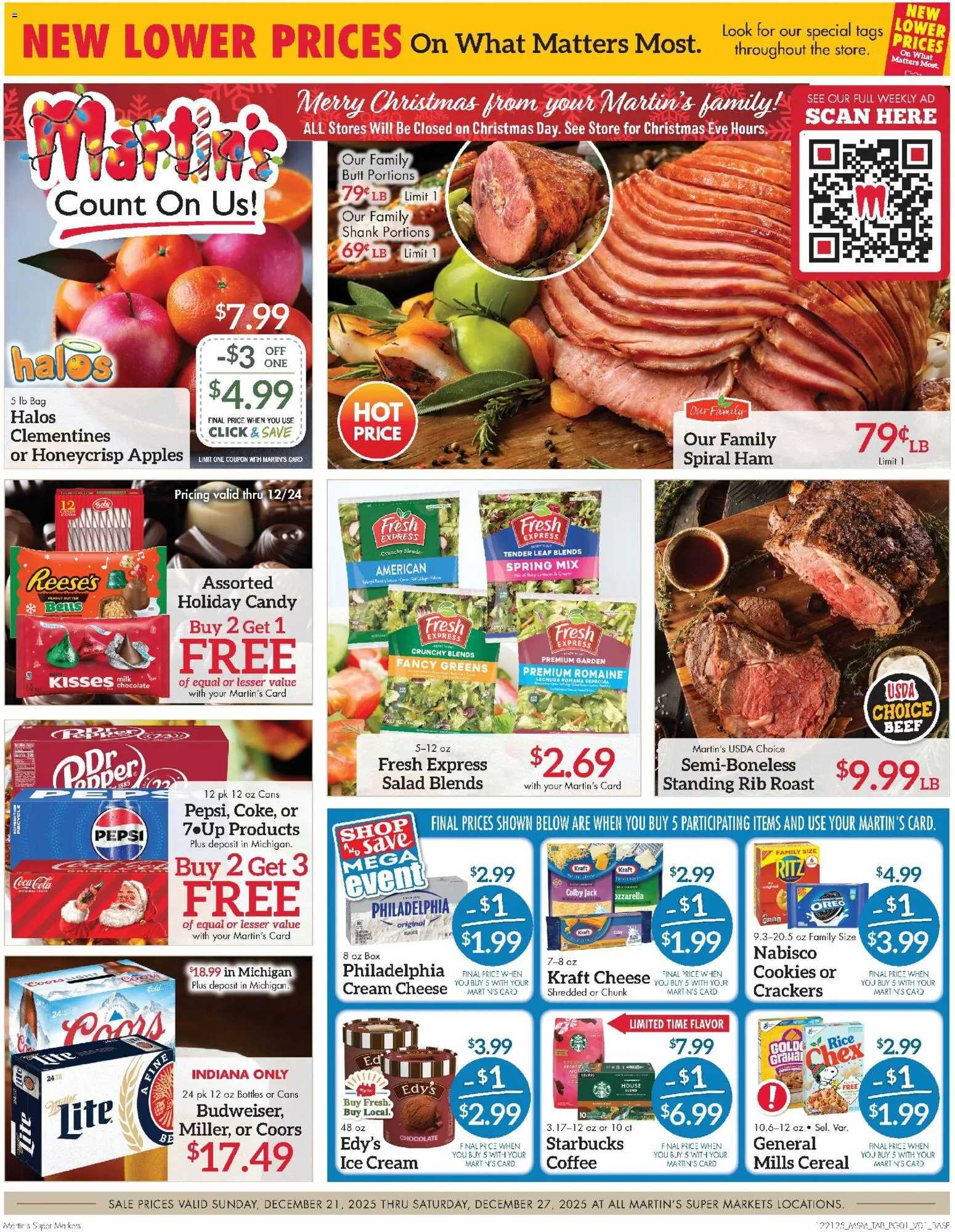 Martin’s Weekly Ad - valid from 21.12.2025 | Page: 1 | Products: Box, Ham, Ice cream, Bag