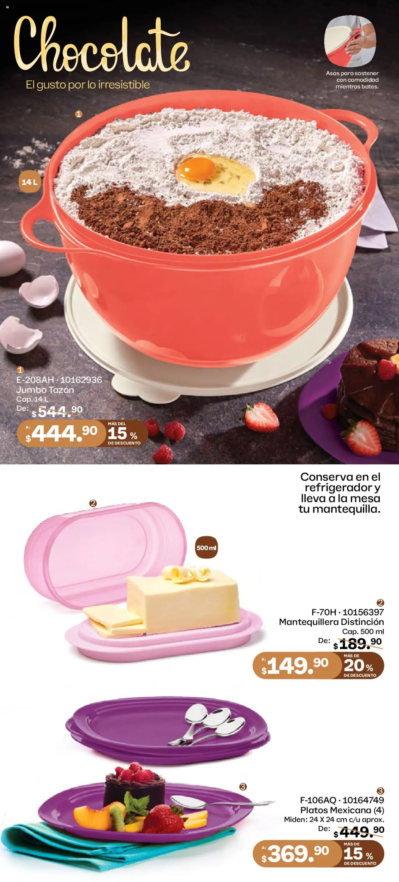 Nuevas ofertas de Tupperware válidas en toda la República Mexicana desde el 11.08.2025. ¡Encuentra las mejores ofertas en Tupperware catálogo! | Página: 13 | Productos: Refrigerador, Chocolate, Mesa