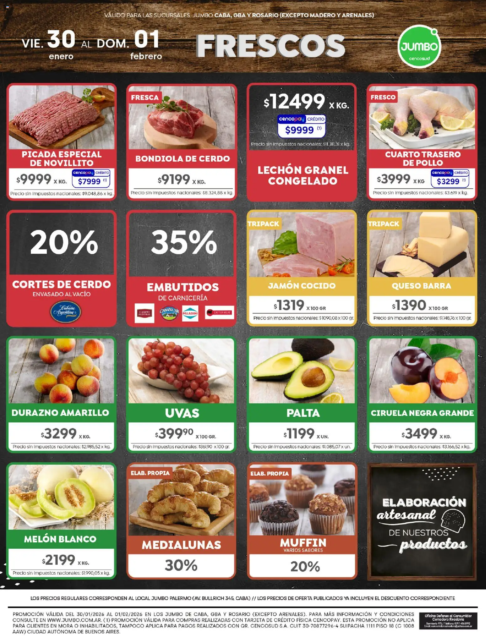 Jumbo ofertas │ válido desde el 30.01.2026 | Página: 8 | Productos: Pollo, Durazno, Palta, Jamón