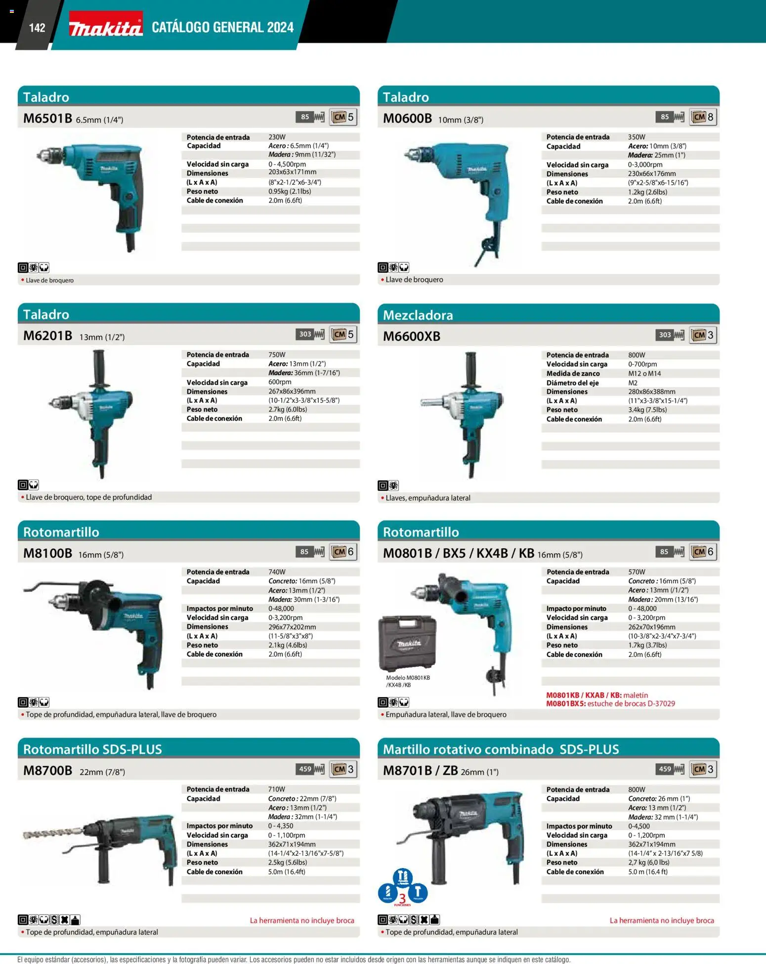 Nuevas ofertas de Makita válidas en toda la República Mexicana desde el 01.01.2024. ¡Encuentra las mejores ofertas en Makita catálogo General! | Página: 142 | Productos: Estuche, Cable, Rotomartillo, Martillo