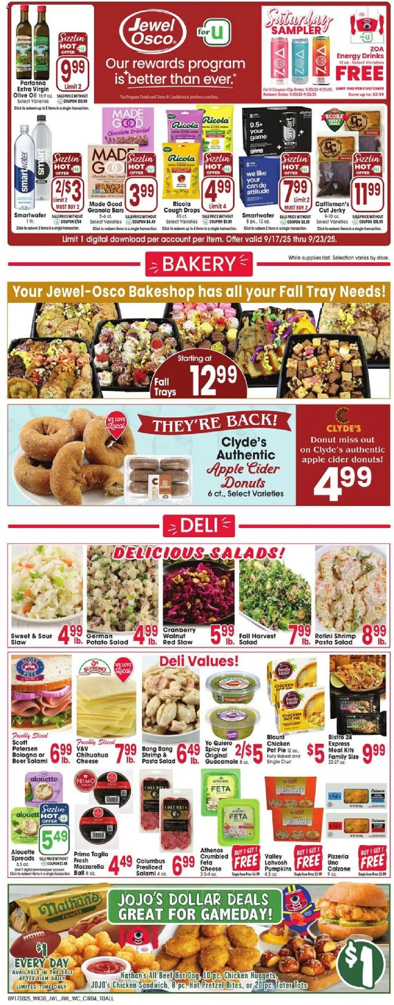 Jewel Osco Weekly Ad - IN - valid from 17.09.2025 | Page: 4 | Products: Chocolate, Beef, Pasta, Game