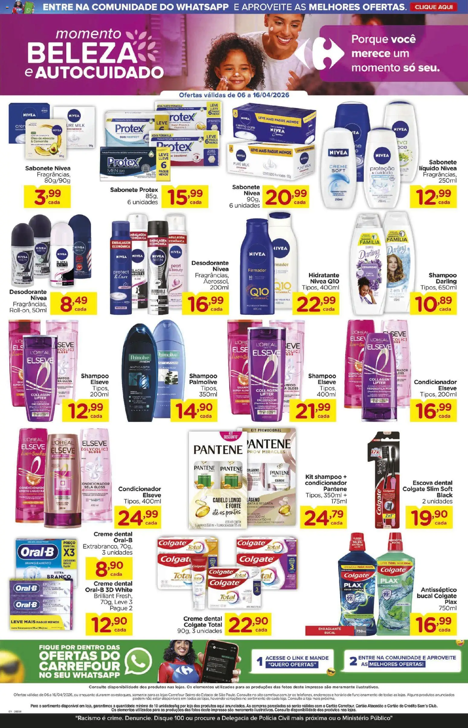 Carrefour Bairro Folheto - válido de 06.04.2026 | Página: 3 | Produtos: Condicionador, Escova, Desodorante, Vitamina c