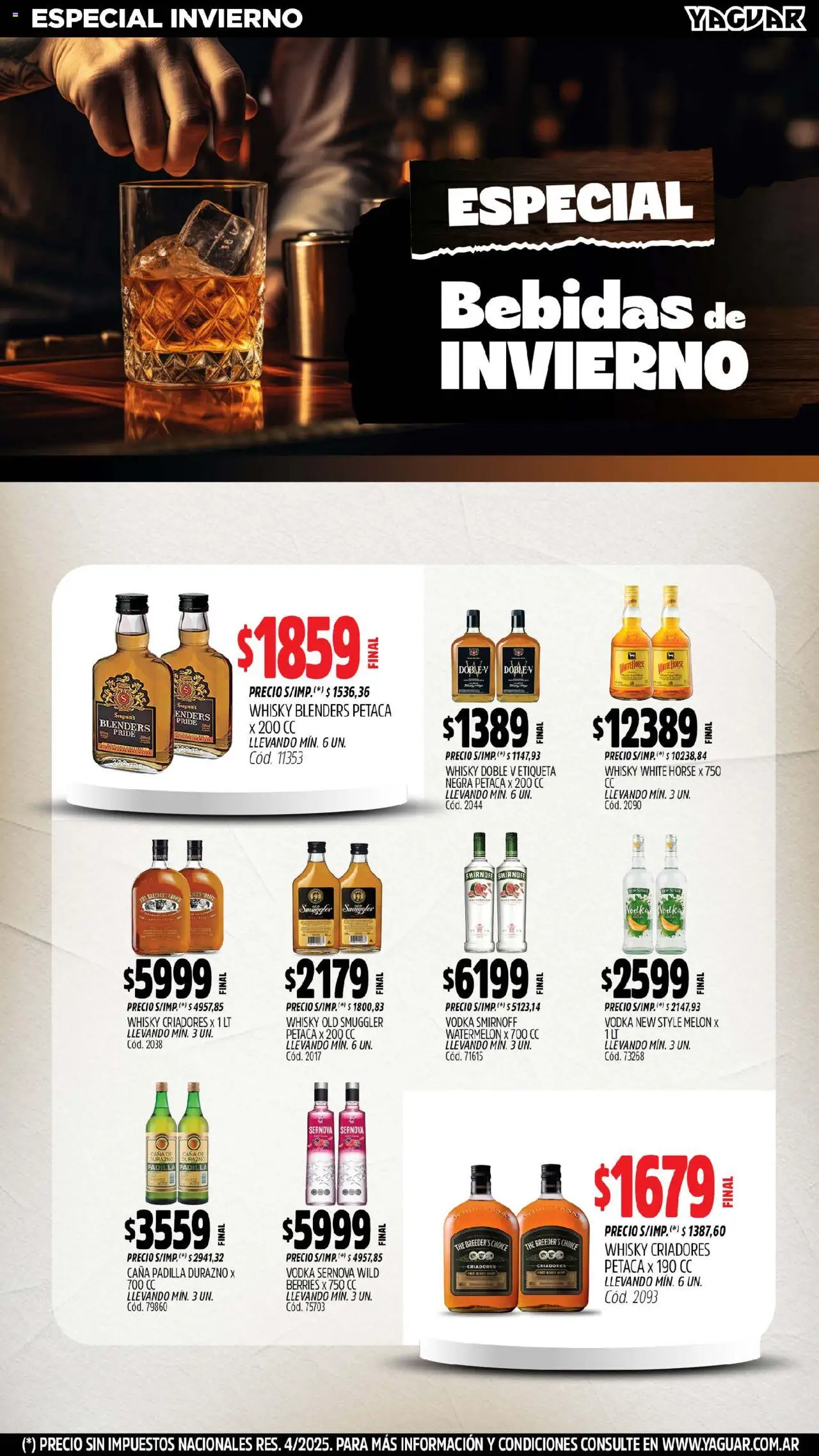 Yaguar - General Roca │ válido desde el 11.08.2025 | Página: 10 | Productos: Vodka, Whisky, Melón, Durazno