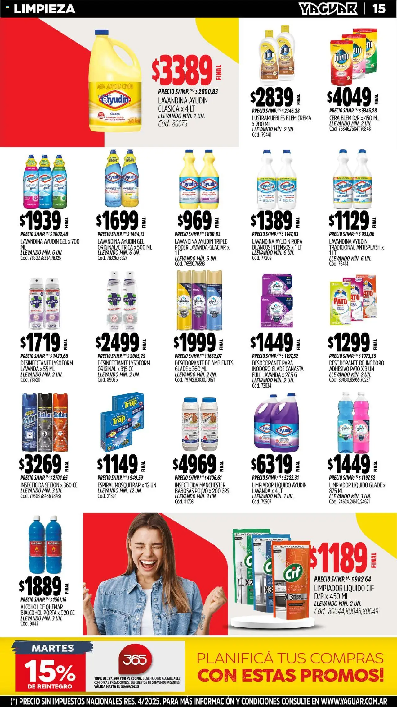 Yaguar - José C. Paz │ válido desde el 08.09.2025 | Página: 16 | Productos: Desinfectante, Insecticida, Limpiador, Canasta