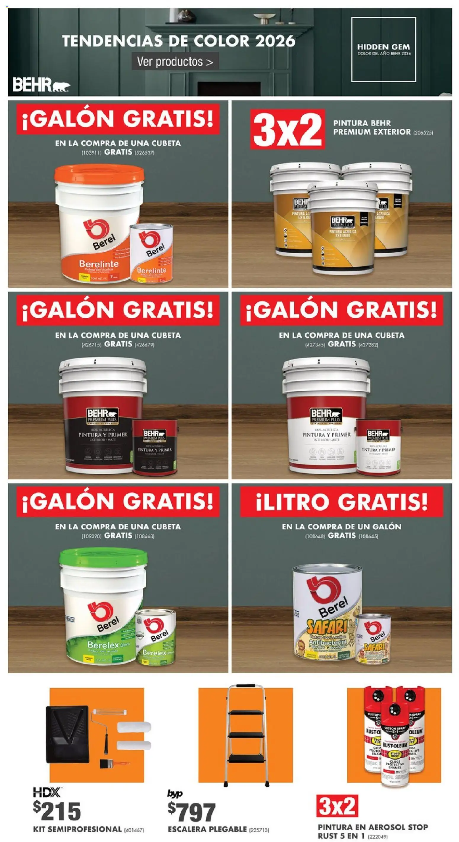 Nuevas ofertas de Home Depot válidas en toda la República Mexicana desde el 04.12.2025. ¡Encuentra las mejores ofertas en Home Depot catálogo! | Página: 7 | Productos: Pintura, Escalera