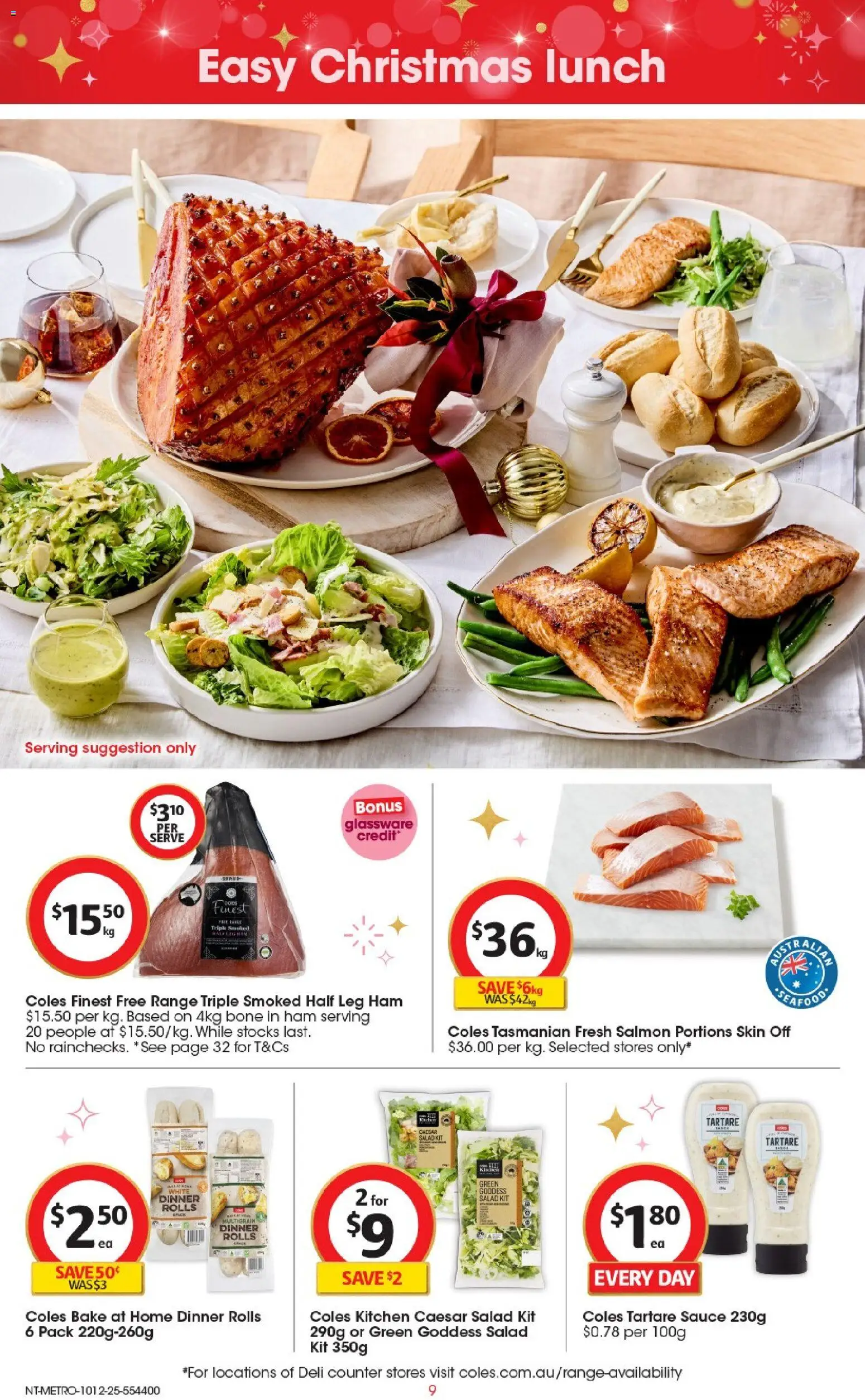 Coles catalogue - valid from 10.12.2025 | Page: 10 | Products: Ham, Glassware, Salmon, Sauce