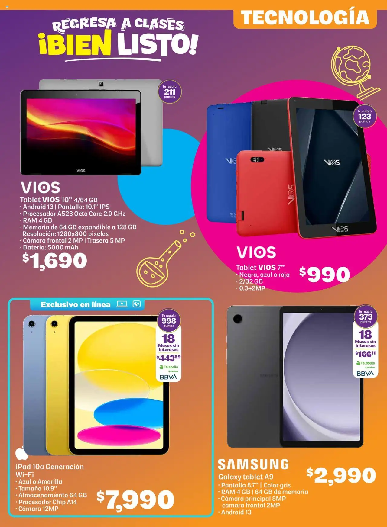 Nuevas ofertas de Soriana válidas en toda la República Mexicana desde el 14.08.2025. ¡Encuentra las mejores ofertas en Soriana - Regresa a clases bien listo Súper Nacional! | Página: 40 | Productos: Tablet, Cámara, Té, Batería