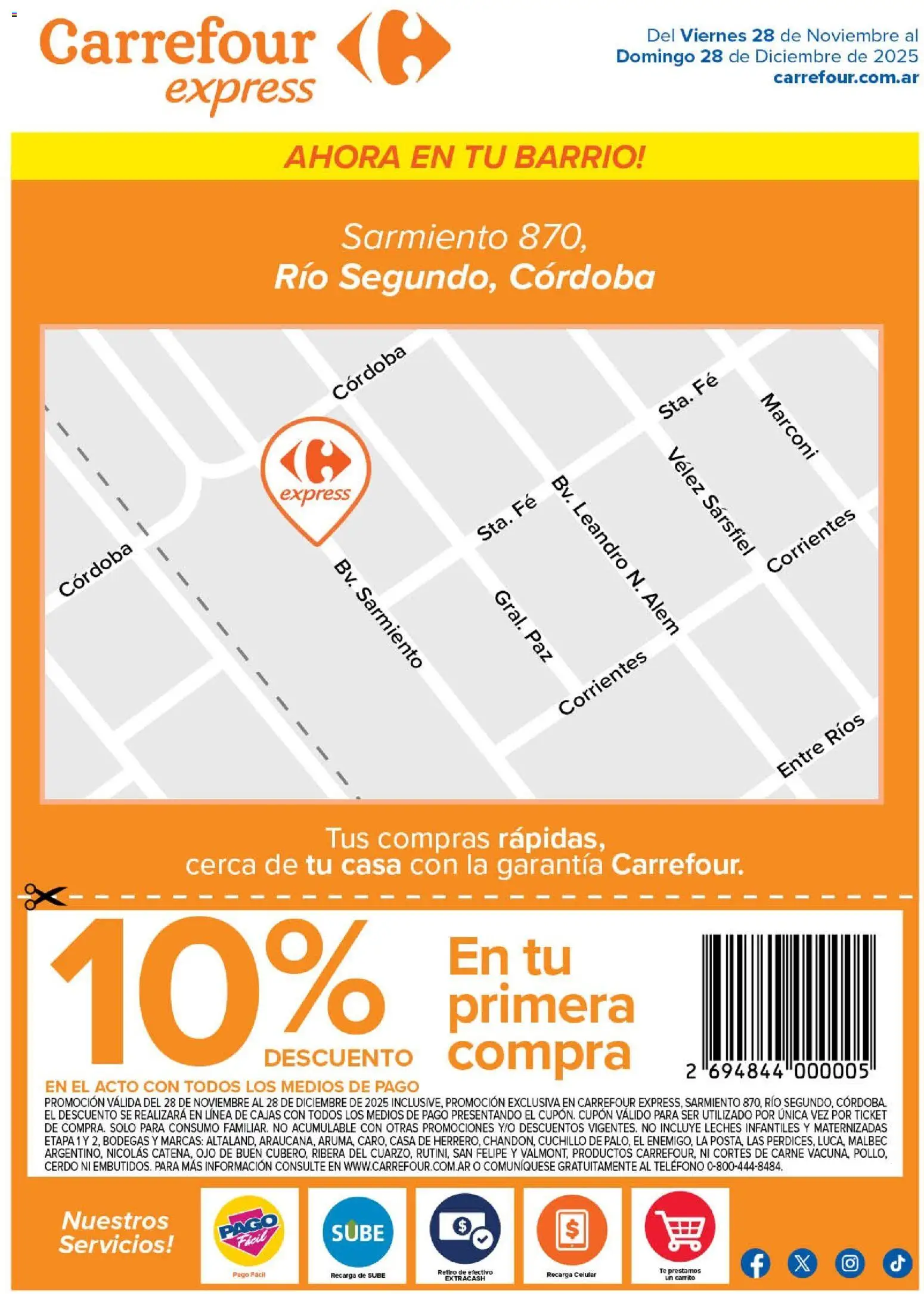 Carrefour - Express | Sarmiento 870 Córdoba  │ válido desde el 28.11.2025 | Página: 1