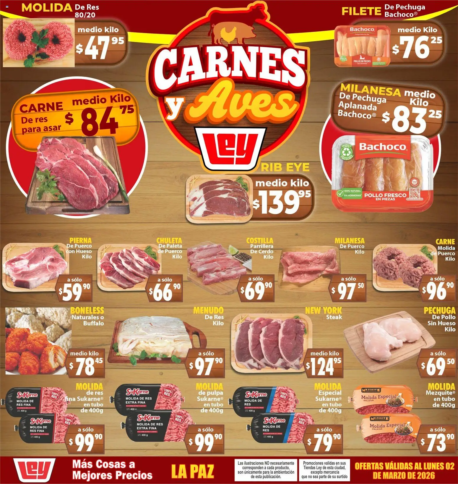 Nuevas ofertas de Casa Ley válidas en toda la República Mexicana desde el 28.02.2026. ¡Encuentra las mejores ofertas en Casa Ley folleto Carnes y Aves! | Página: 1 | Productos: Milanesa, Paleta, Cerdo, Res