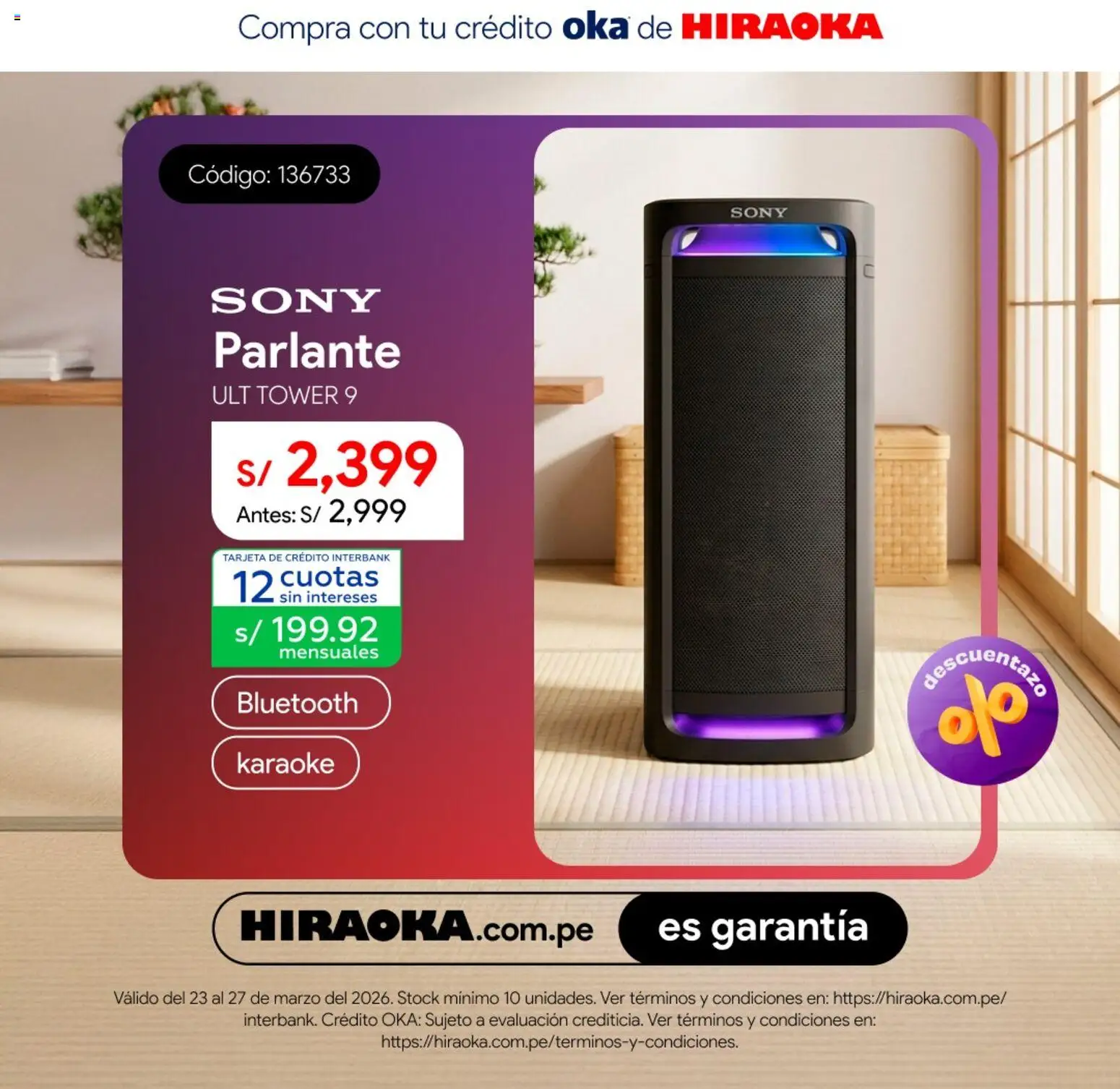 Catálogo Hiraoka válido desde 23.03.2026 | Página: 4 | Productos: Parlante