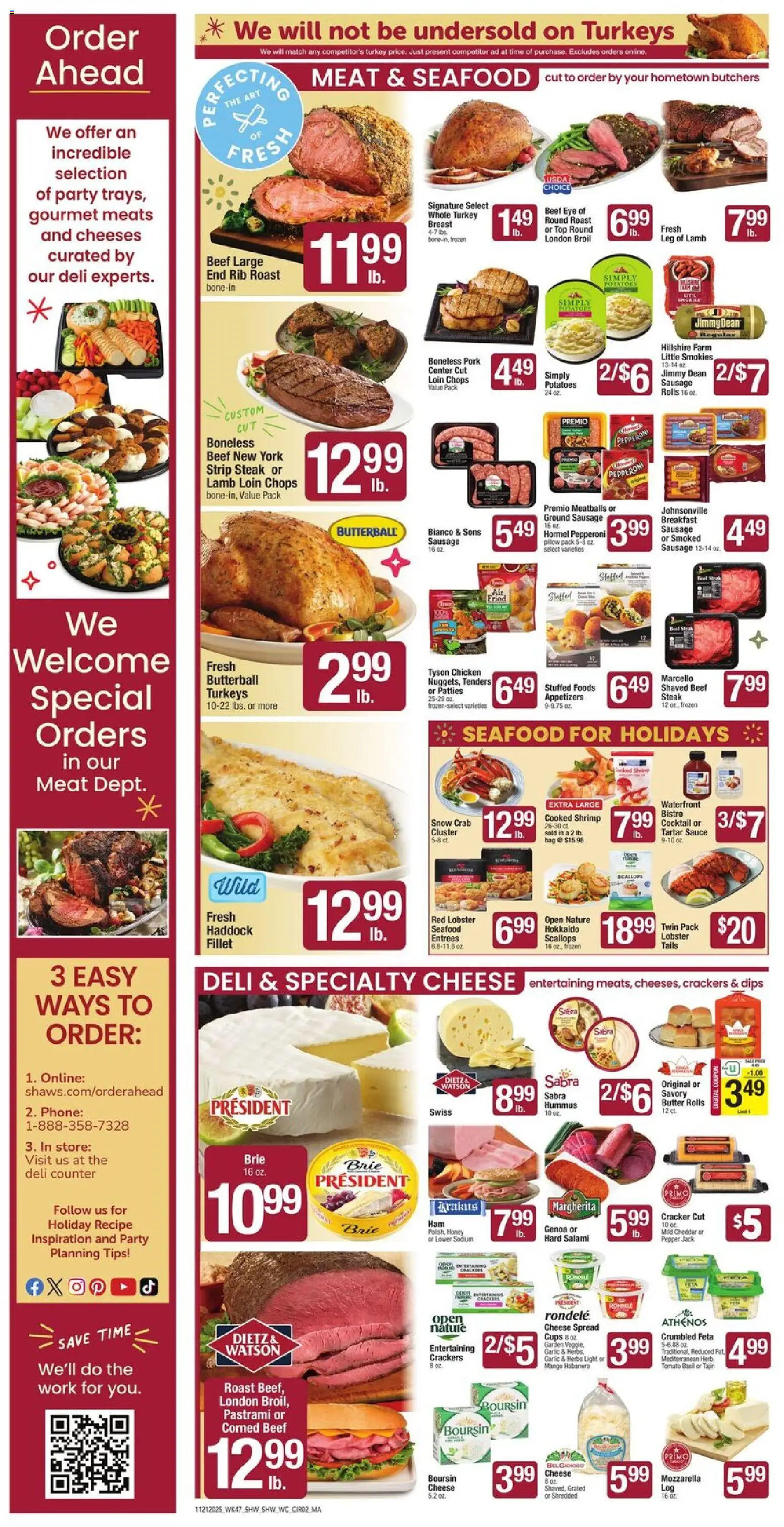 Shaw's Weekly Ad - MA - valid from 21.11.2025 | Page: 2 | Products: Butter, Pepper, Sausage, Garlic