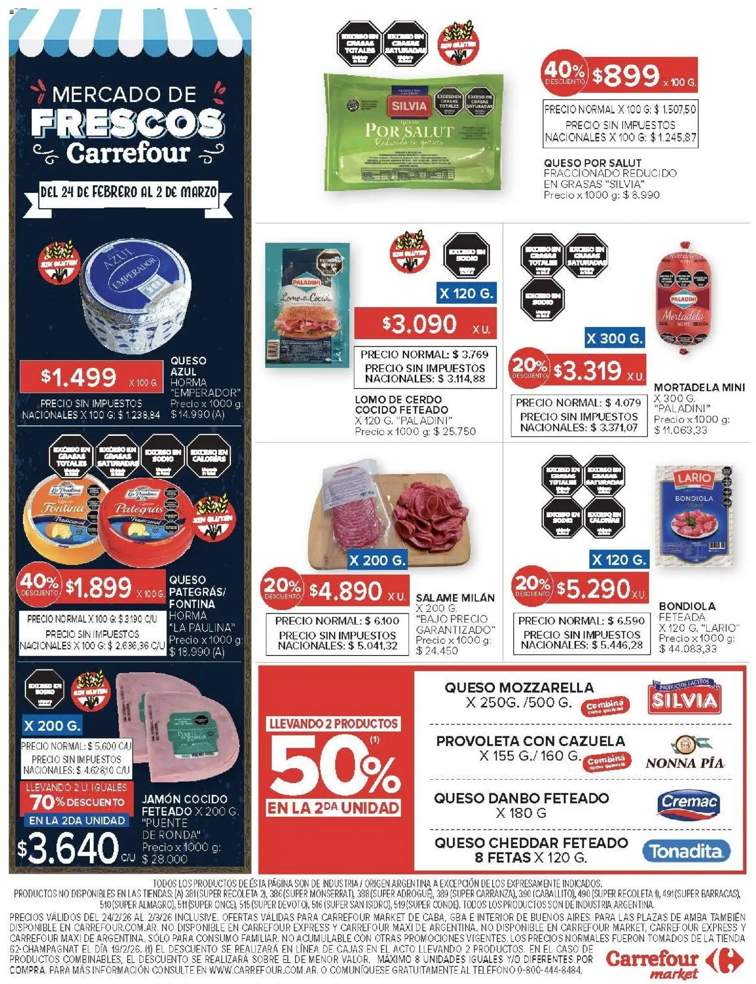 Carrefour ofertas │ válido desde el 24.02.2026 | Página: 52 | Productos: Teléfono, Caso, Mortadela, Salame